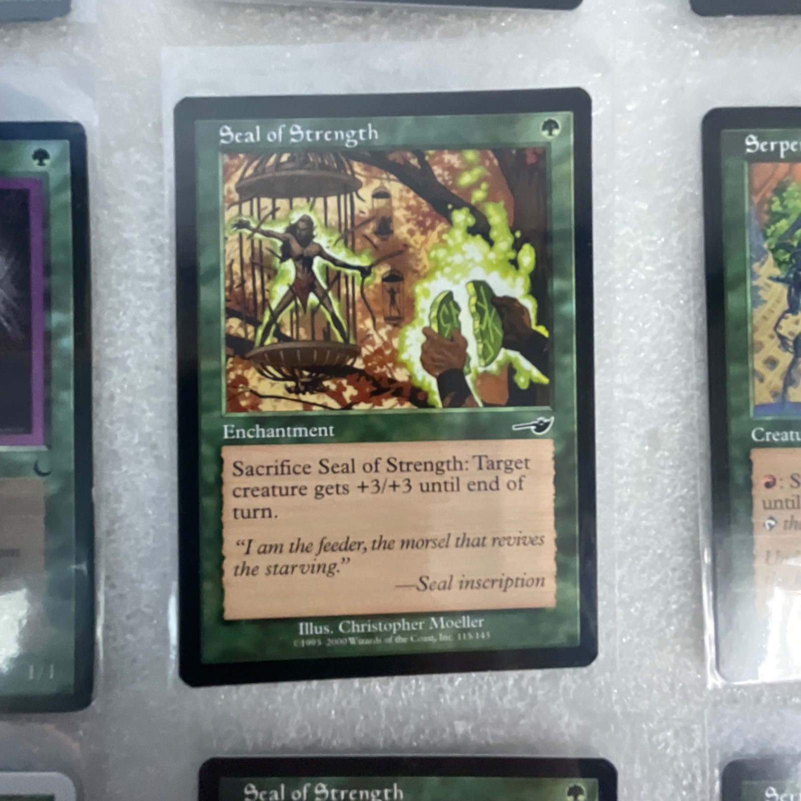 Magic the Gathering MTG 20 Card Green Lot Serpentine Kavu Seal Strength - Image 17