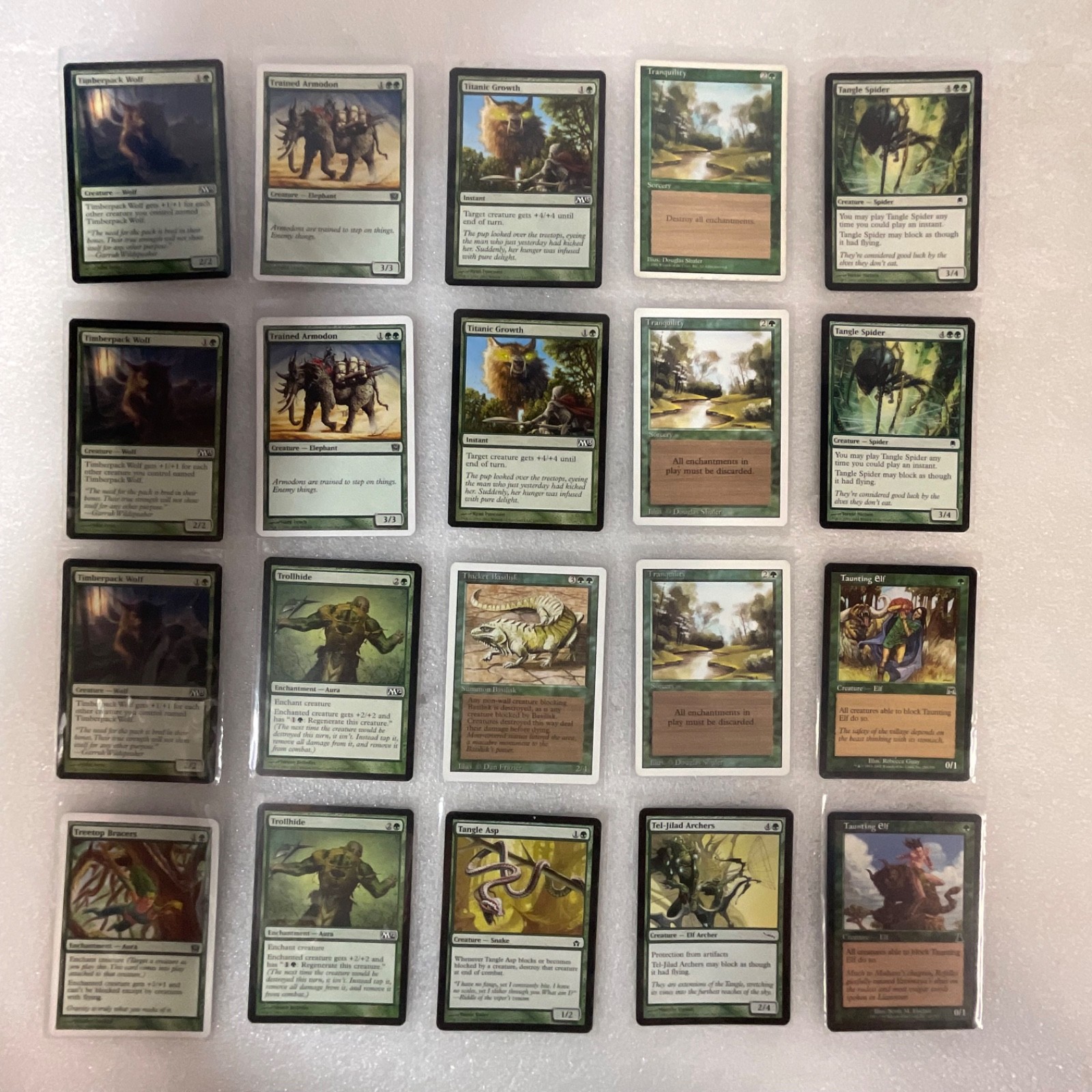 MTG 20 Card Green Lot Timberpack Wolf Tangle Spider Mixed Sets - Image 1