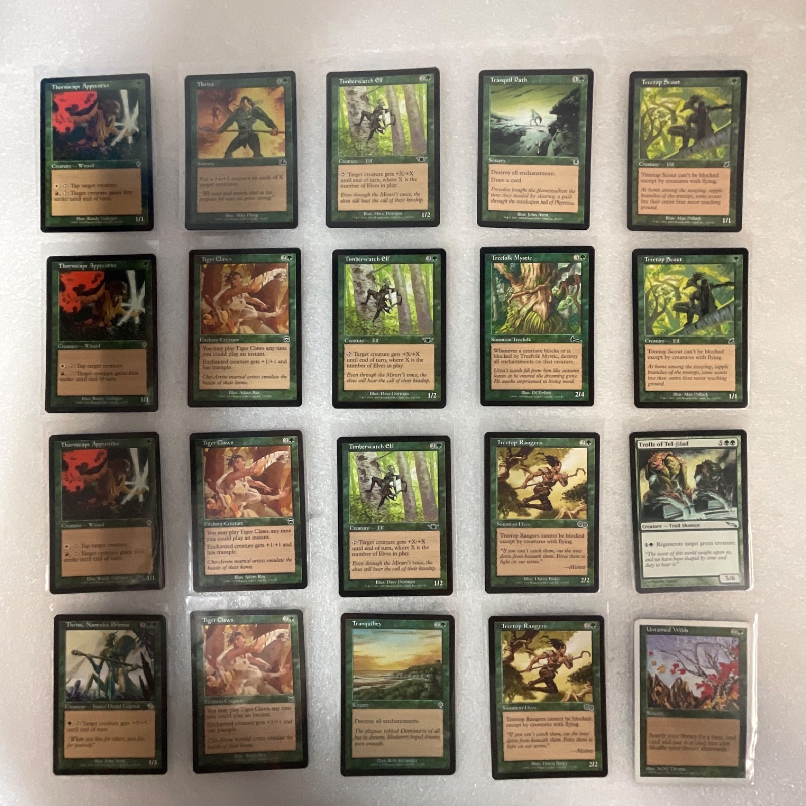MTG 20 Card Green Lot Timberwatch Elf Thornscape Apprentice Mixed Sets - Image 1