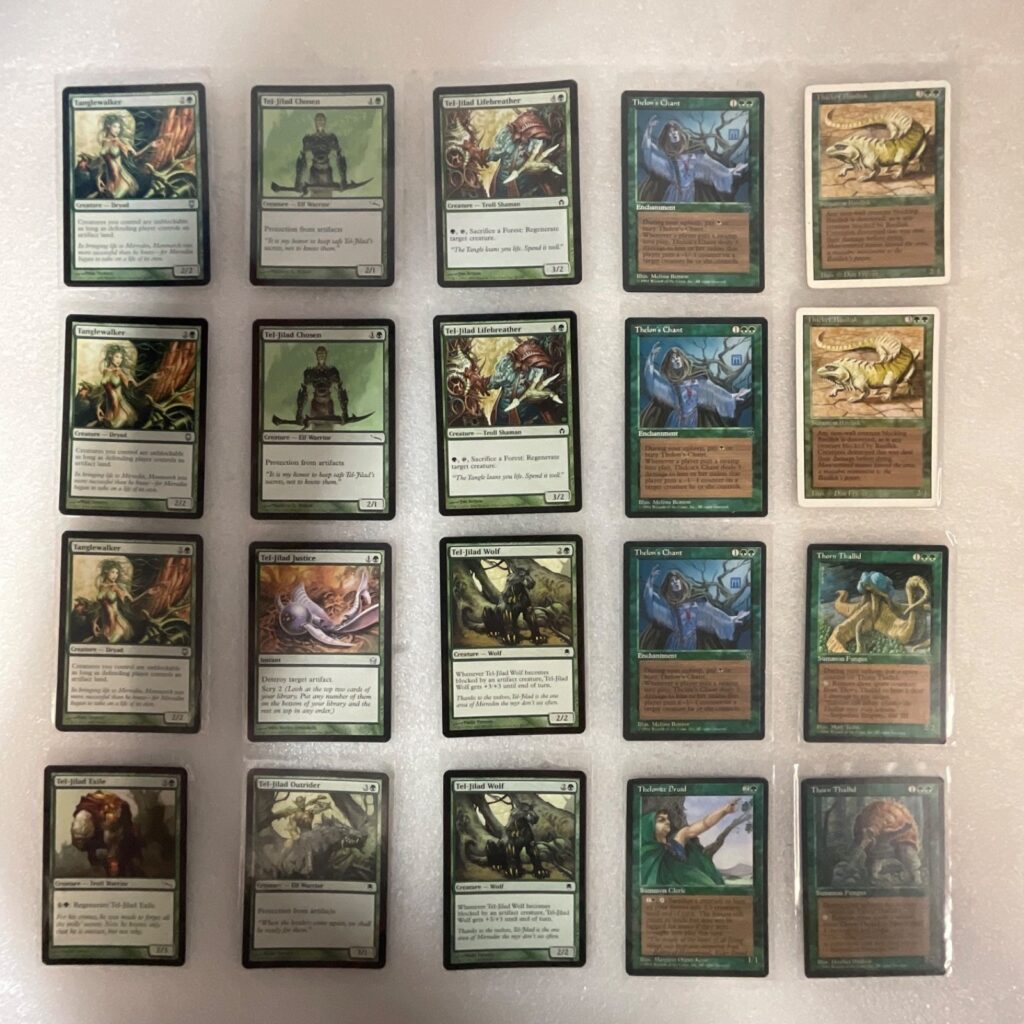 MTG 20 Card Green Lot Mirrodin Block Tel-Jilad Tanglewalker Artifact - Image 1