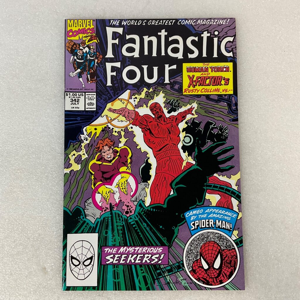 Fantastic Four #342 July 1990 Marvel Comic Spider-Man Cameo Human Torch Story - Image 1
