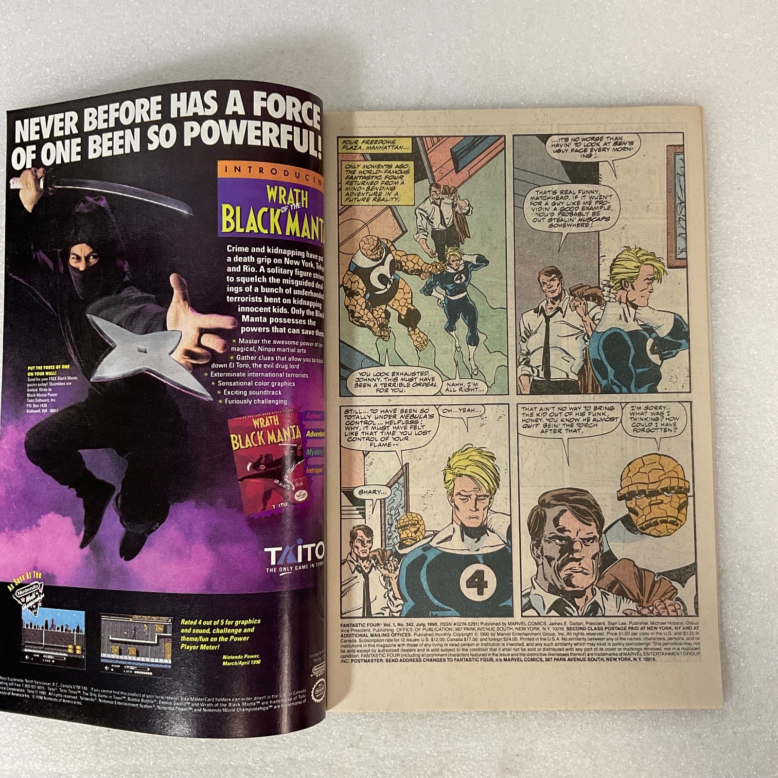Fantastic Four #342 July 1990 Marvel Comic Spider-Man Cameo Human Torch Story - Image 3