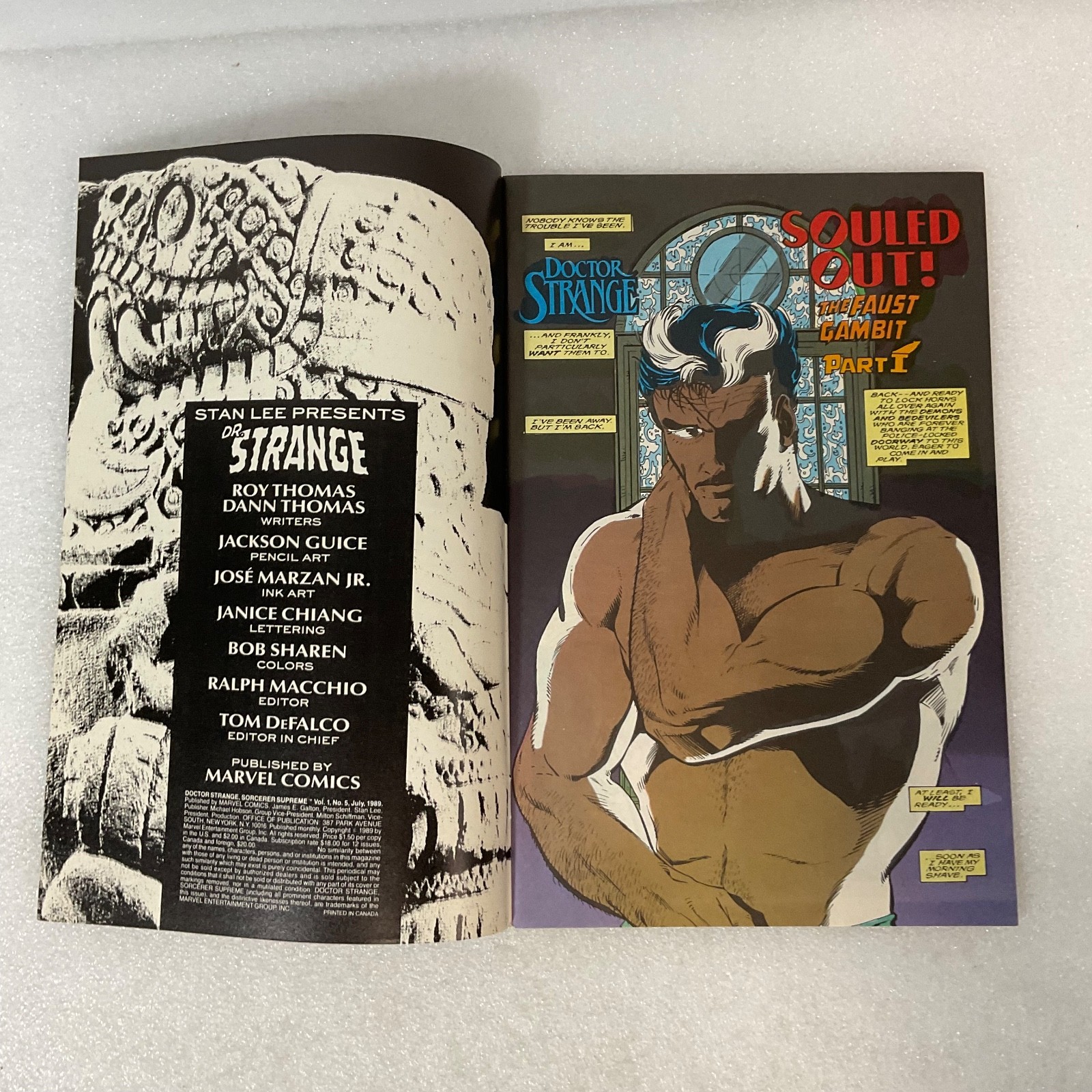 Doctor Strange #5 July 1989 Marvel Comic The Faust Gambit Part I Roy Thomas - Image 3