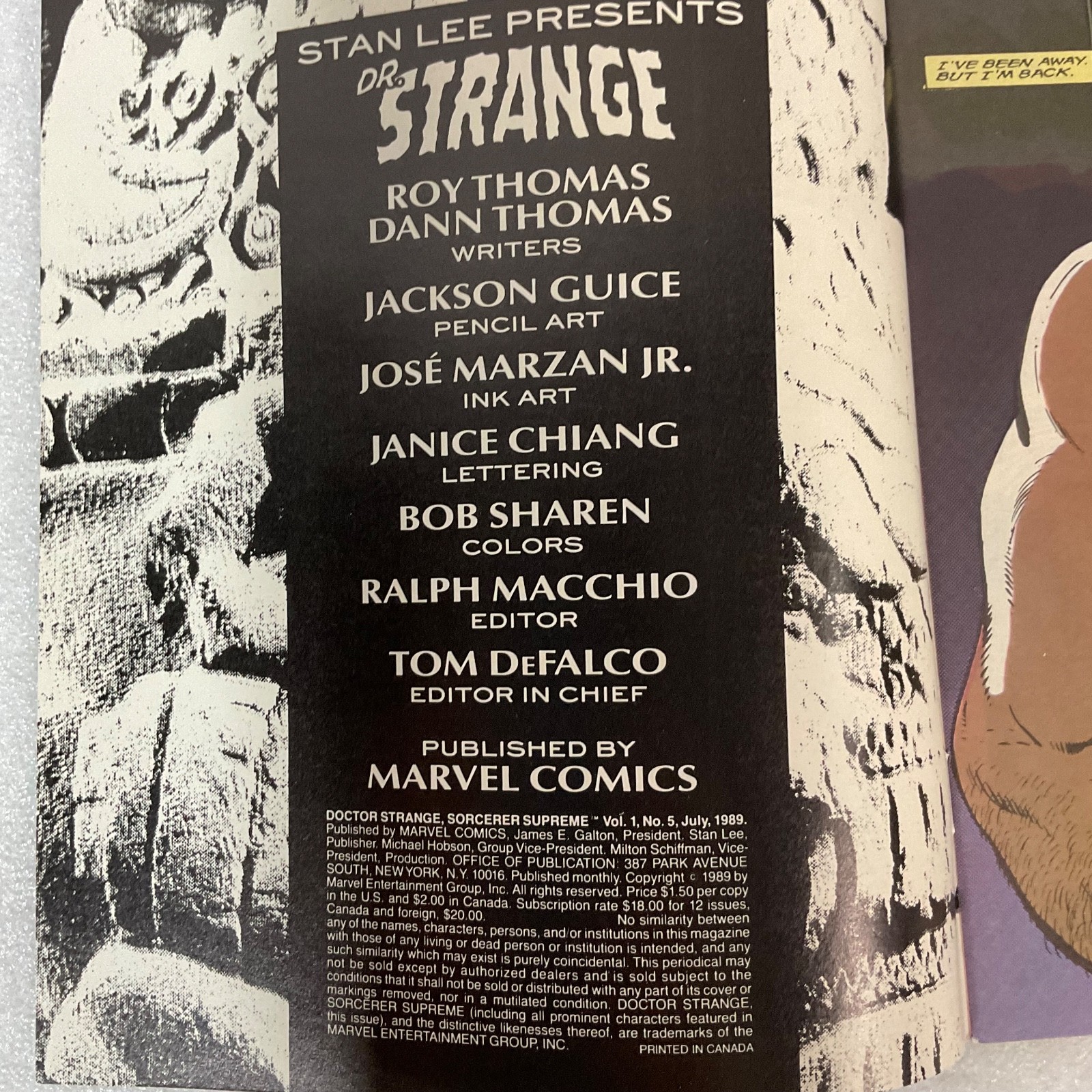 Doctor Strange #5 July 1989 Marvel Comic The Faust Gambit Part I Roy Thomas - Image 4
