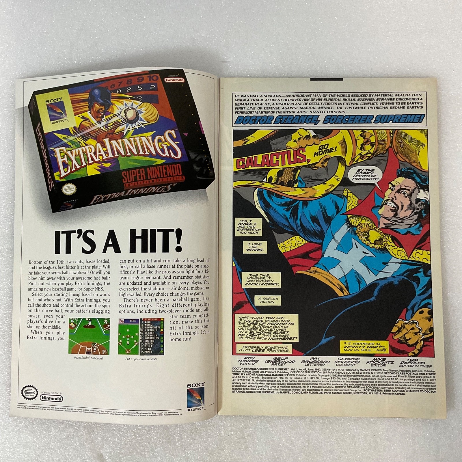 Doctor Strange Sorcerer Supreme #42 Marvel Comic 1992 Galactus Infinity War Cros - Image 3