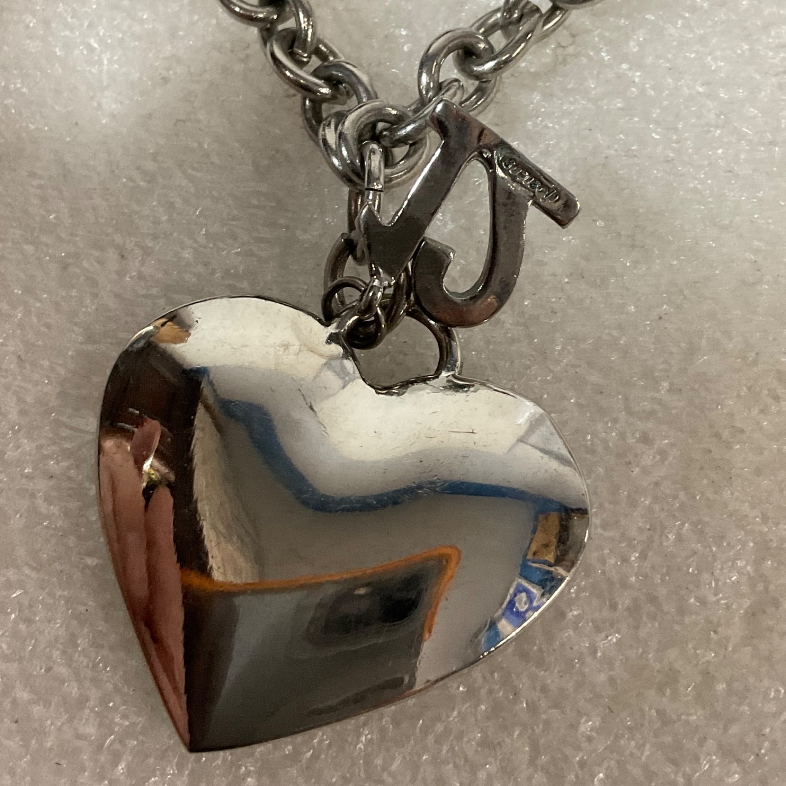 Class of 2012 Senior Heart Pendant Necklace w/ Crest & Rhinestone Charm - Image 3