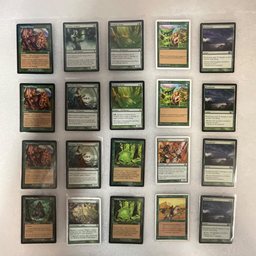 MTG 20 Card Green Lot Mixed Sets Windstorm Viridian Shaman Wild Growth - Image 1