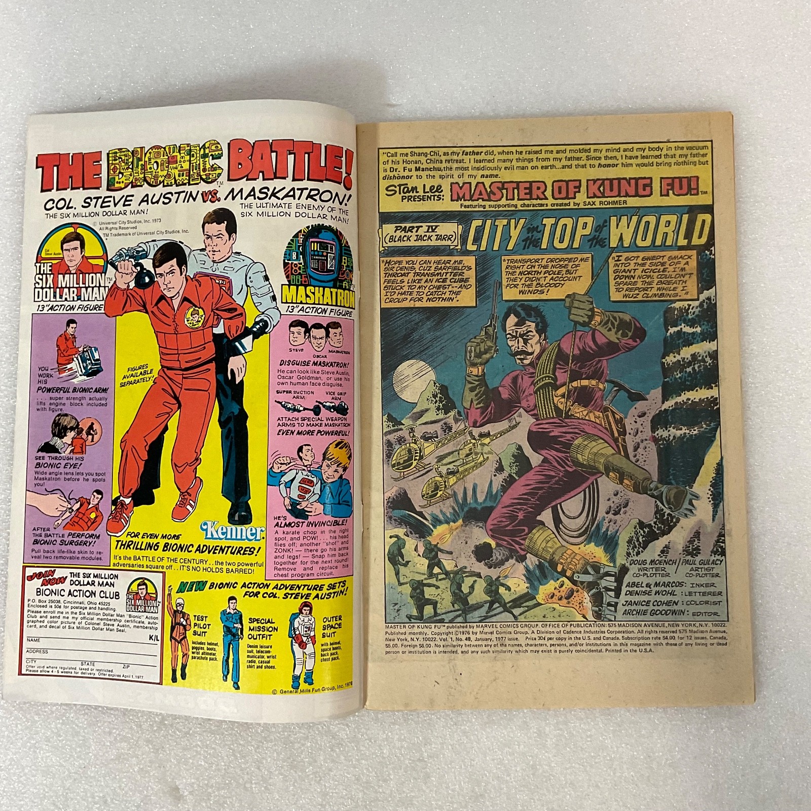 Master of Kung Fu #48 Marvel Comic Jan 1977 Shang-Chi “Bridge of a Thousand Doom - Image 3