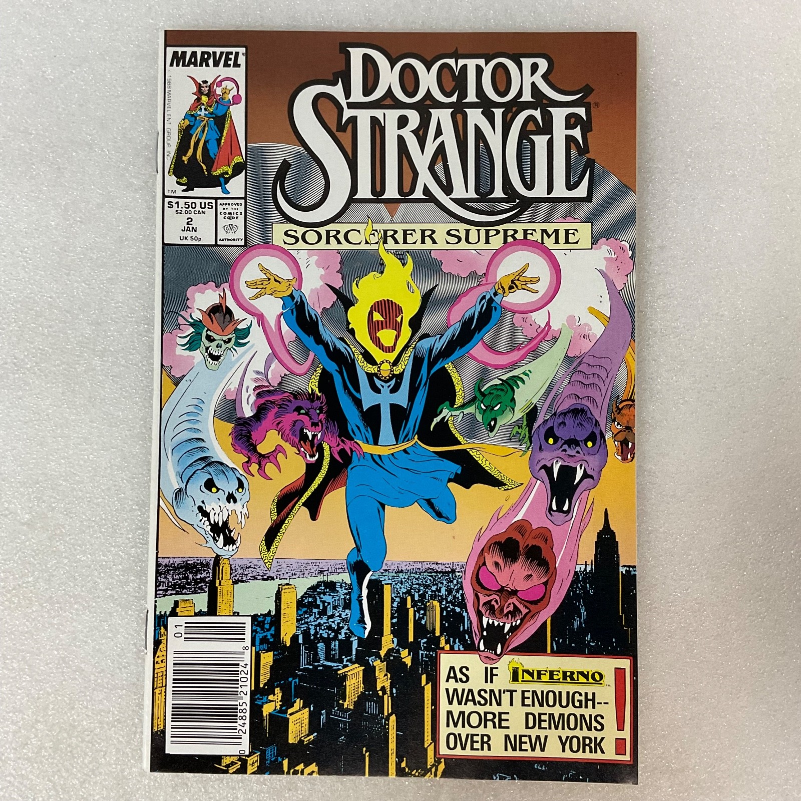 Doctor Strange Sorcerer Supreme #2 Jan 1989 Marvel Comic Inferno Crossover - Image 1