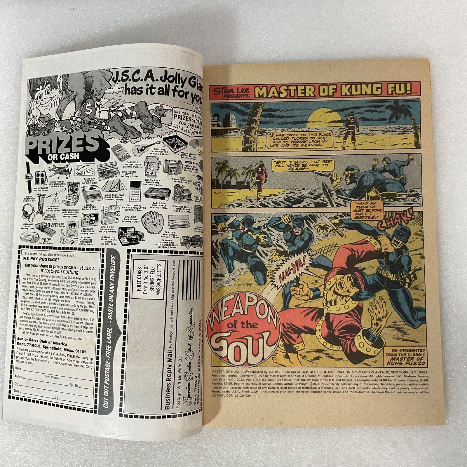 Master of Kung Fu #53 Marvel Comic June 1977 Shang-Chi Twin Swords Swift Death - Image 3