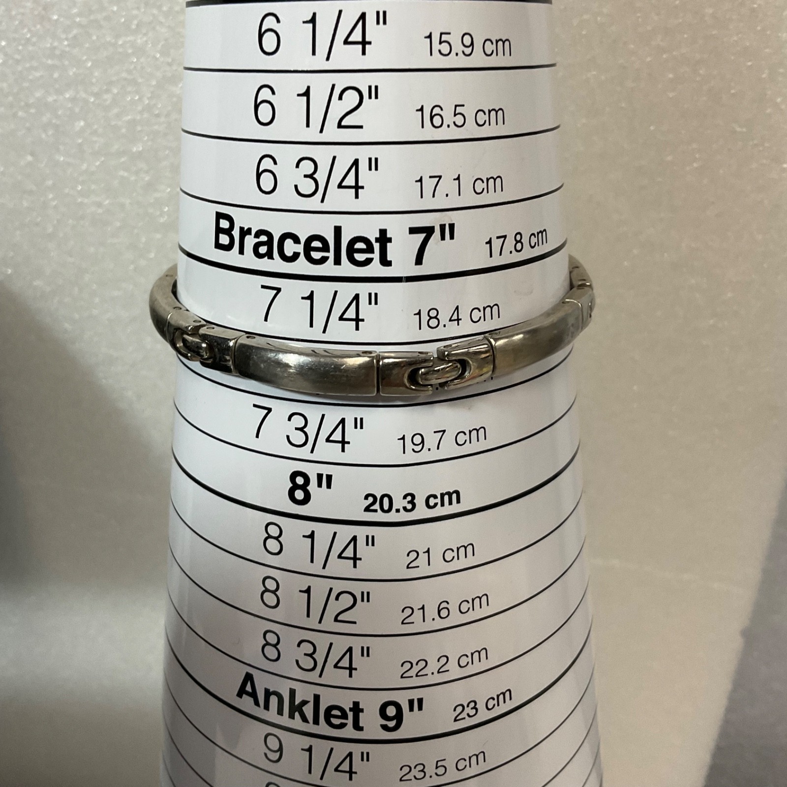 Magnetic Therapy Bracelet Stainless Steel Link Unisex 7.5" Missing 2 Magnets - Image 9