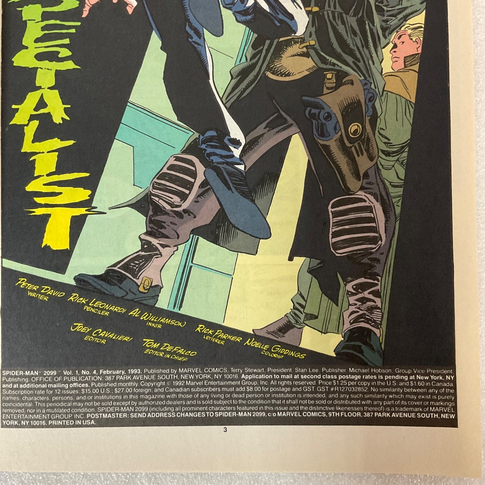 Spider-Man 2099 #4 Feb 1993 Marvel Comic The Specialist Story Peter David - Image 5