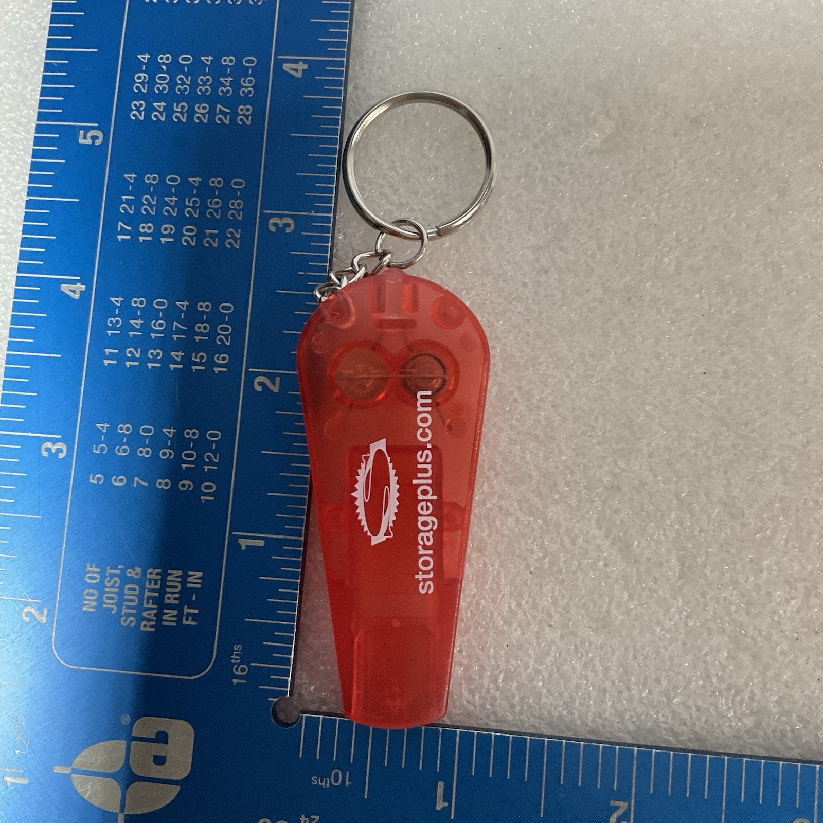 Storage Plus Red LED Flashlight Whistle Keychain Safety Promo - Image 3