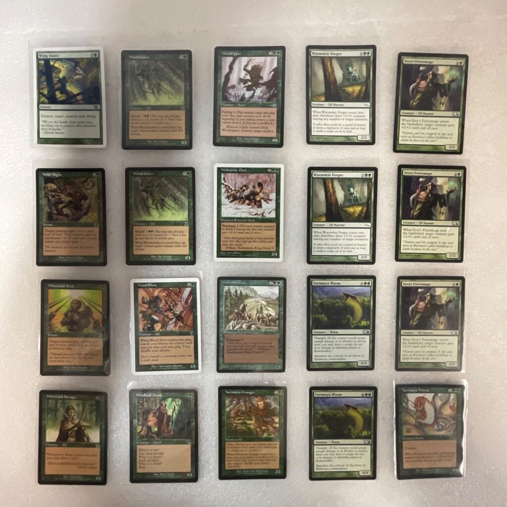 MTG 20 Card Green Lot Mixed Sets Yavimaya Wurm Yeva's Forcemage - Image 1