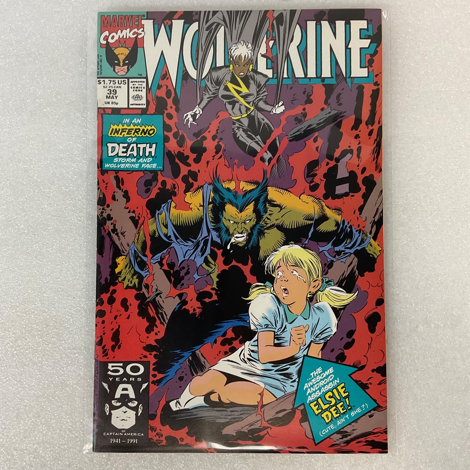 Wolverine #39 Marvel Comic May 1991 Storm & Elsie Dee Appearance 50 Years Cap - Image 13