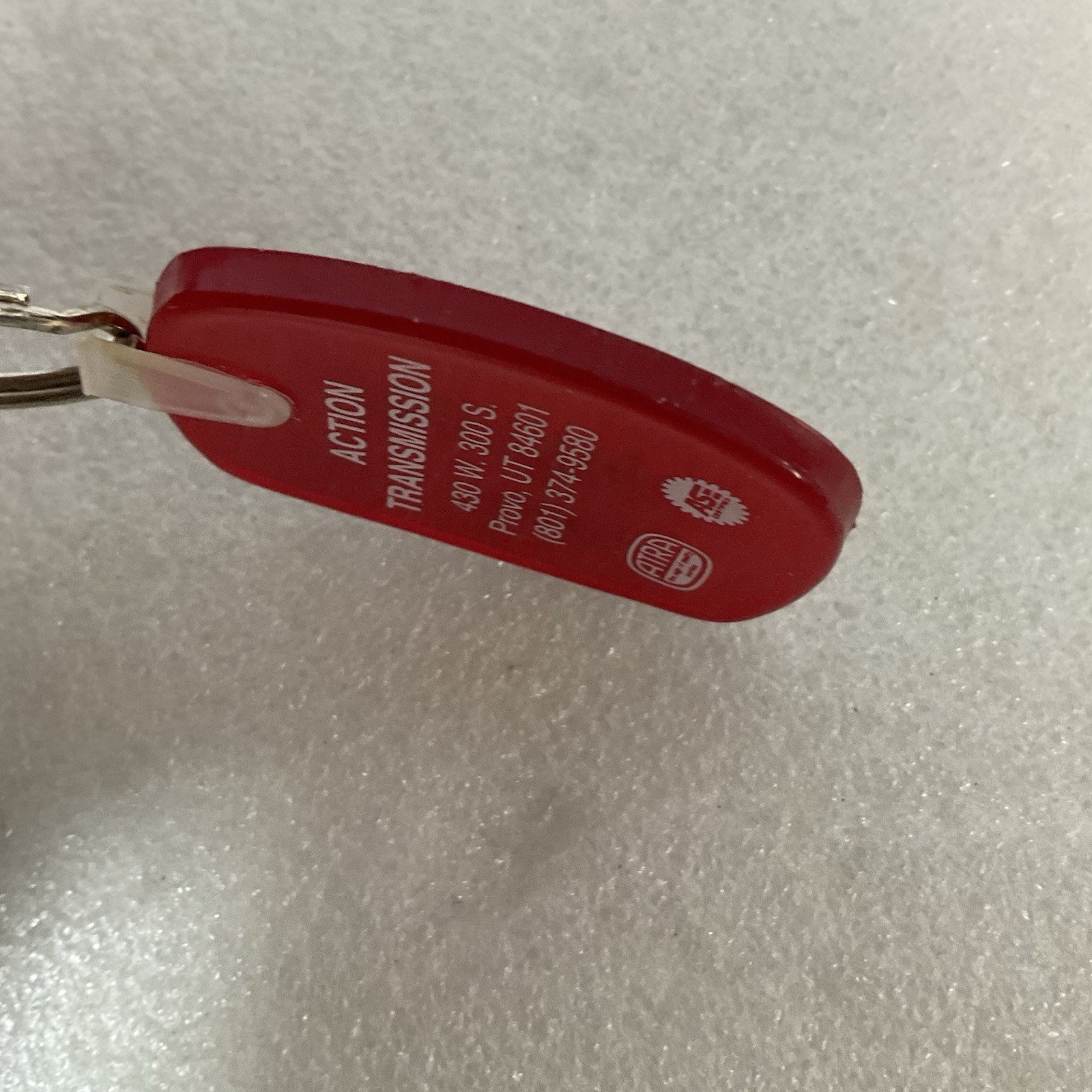 Vintage Action Transmission Provo UT Red Plastic Keychain ASE ATRA Promo Key Fob - Image 6