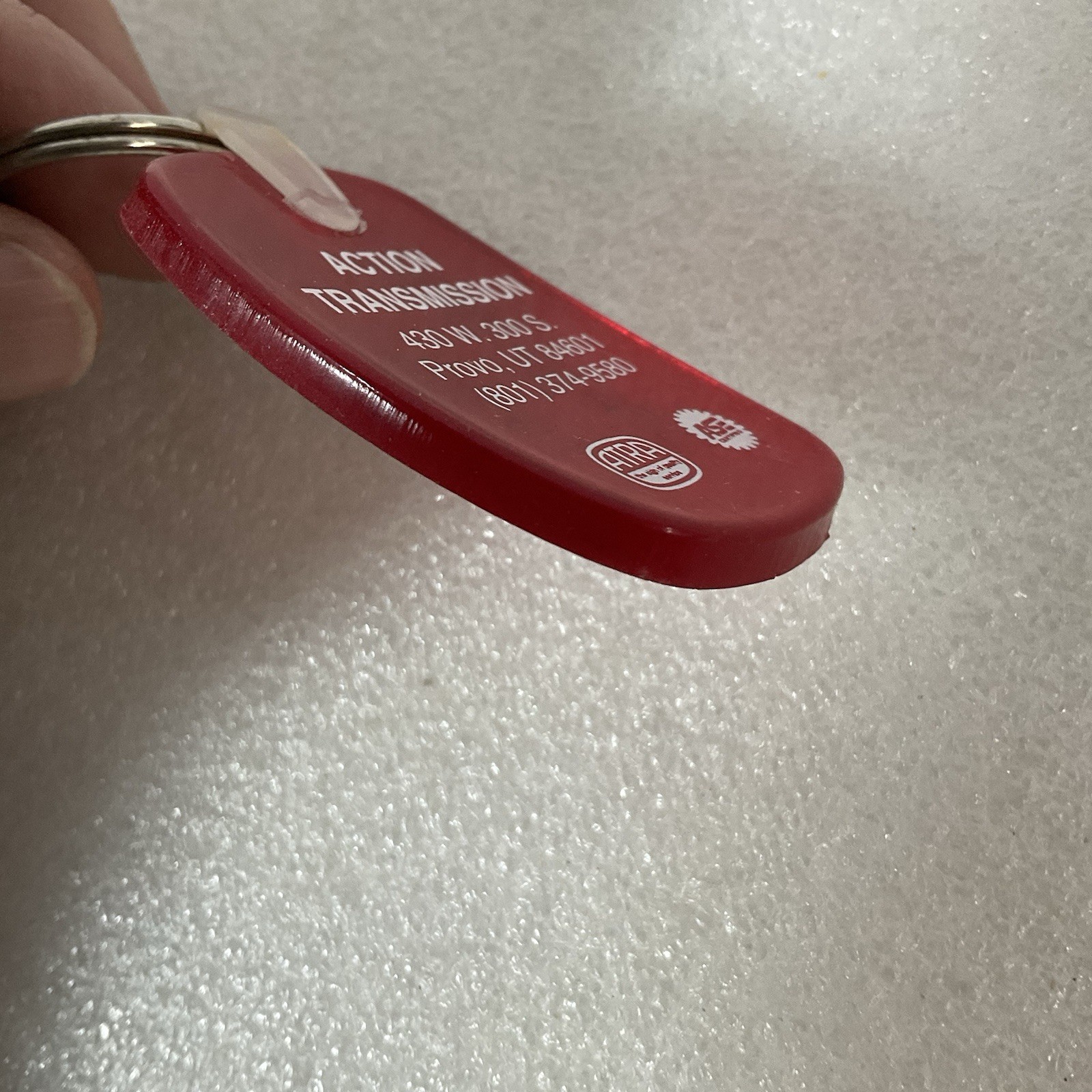 Vintage Action Transmission Provo UT Red Plastic Keychain ASE ATRA Promo Key Fob - Image 7
