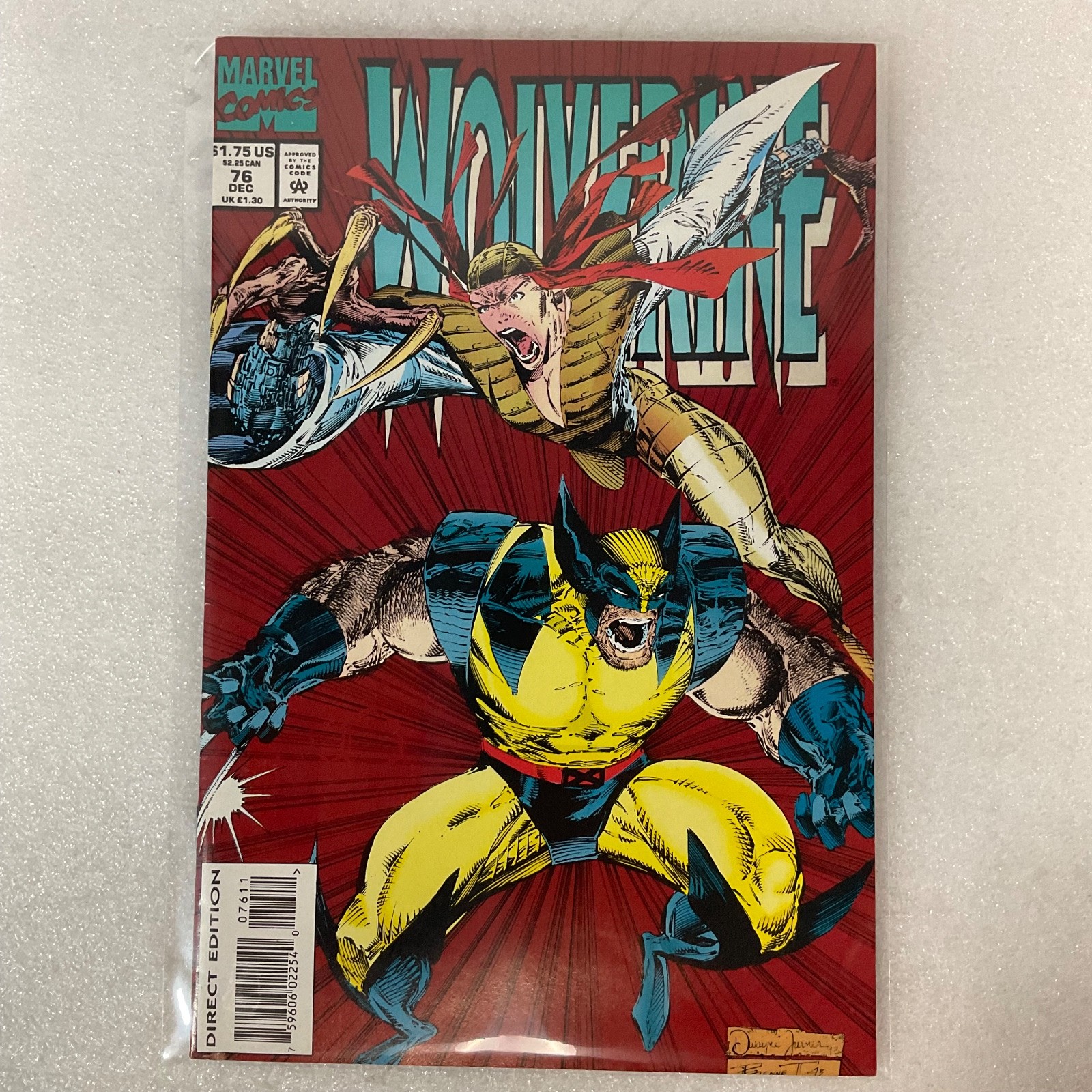 Wolverine #76 Dec 1993 Marvel Comic Direct Edition Sabretooth Battle Cover - Image 13
