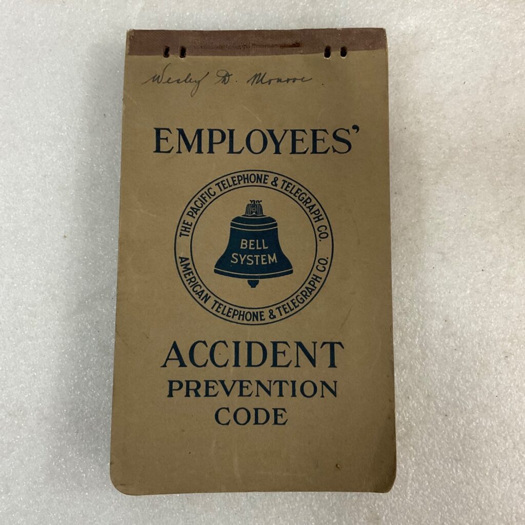 1929 Bell System Employees Accident Prevention Code Pacific Telephone 7 in - Image 1