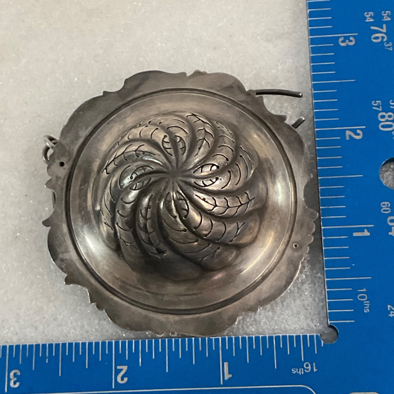 Ornate Silver Tea Strainer Basket with Wire Clip 3 in 32.13g - Image 12
