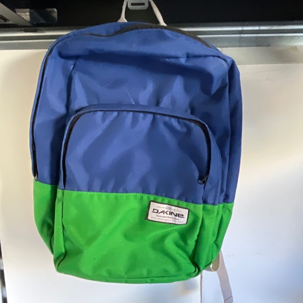 Dakine Backpack Blue Green Gray 17 in Padded Straps Front Pocket - Image 1