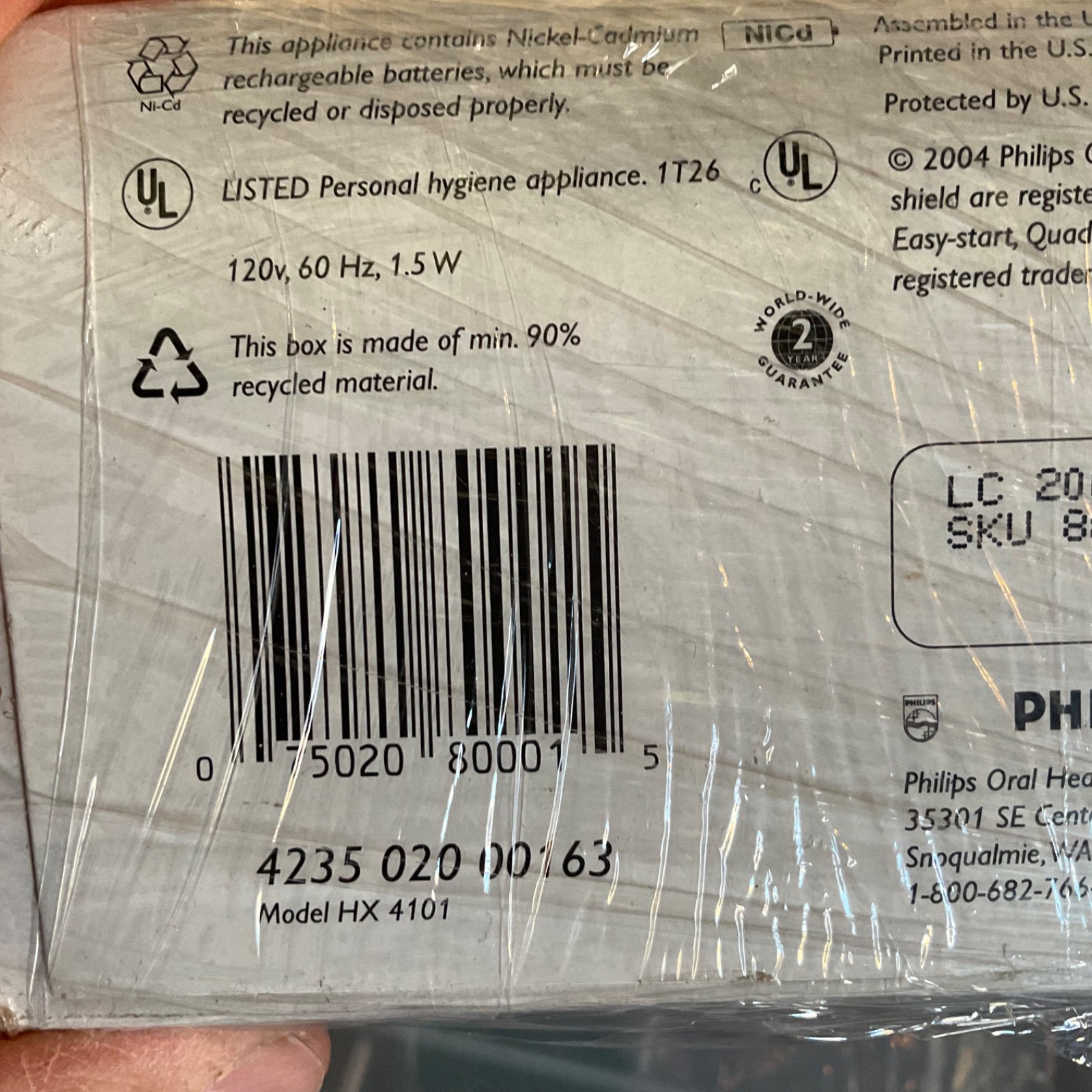 Philips Sonicare Advance 4100 HX4101 Toothbrush Unused Damaged Box - Image 12