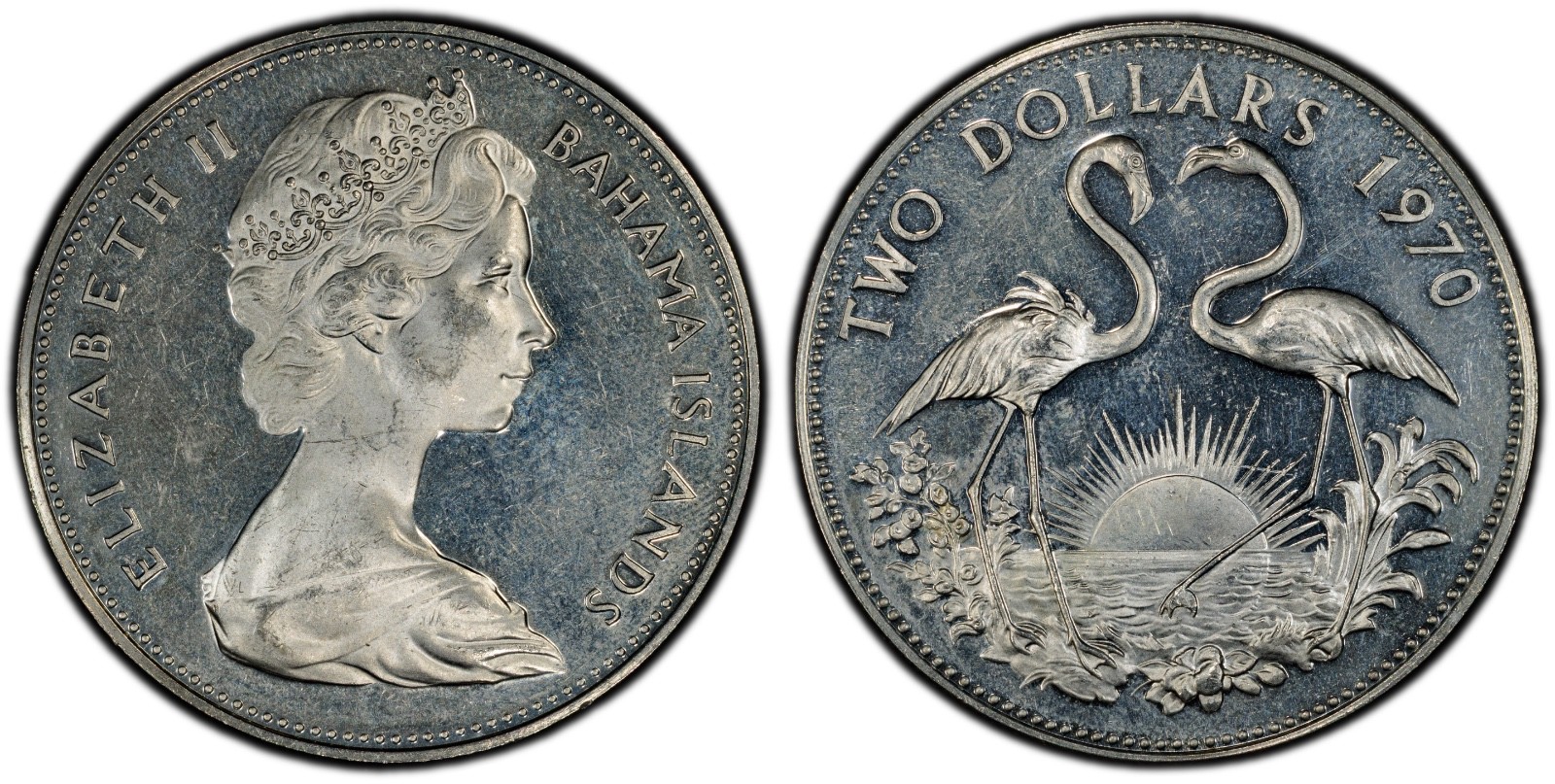 1970 $2 Bahamas Flamingos PCGS PR62CAM Cert#53076087 - Image 4