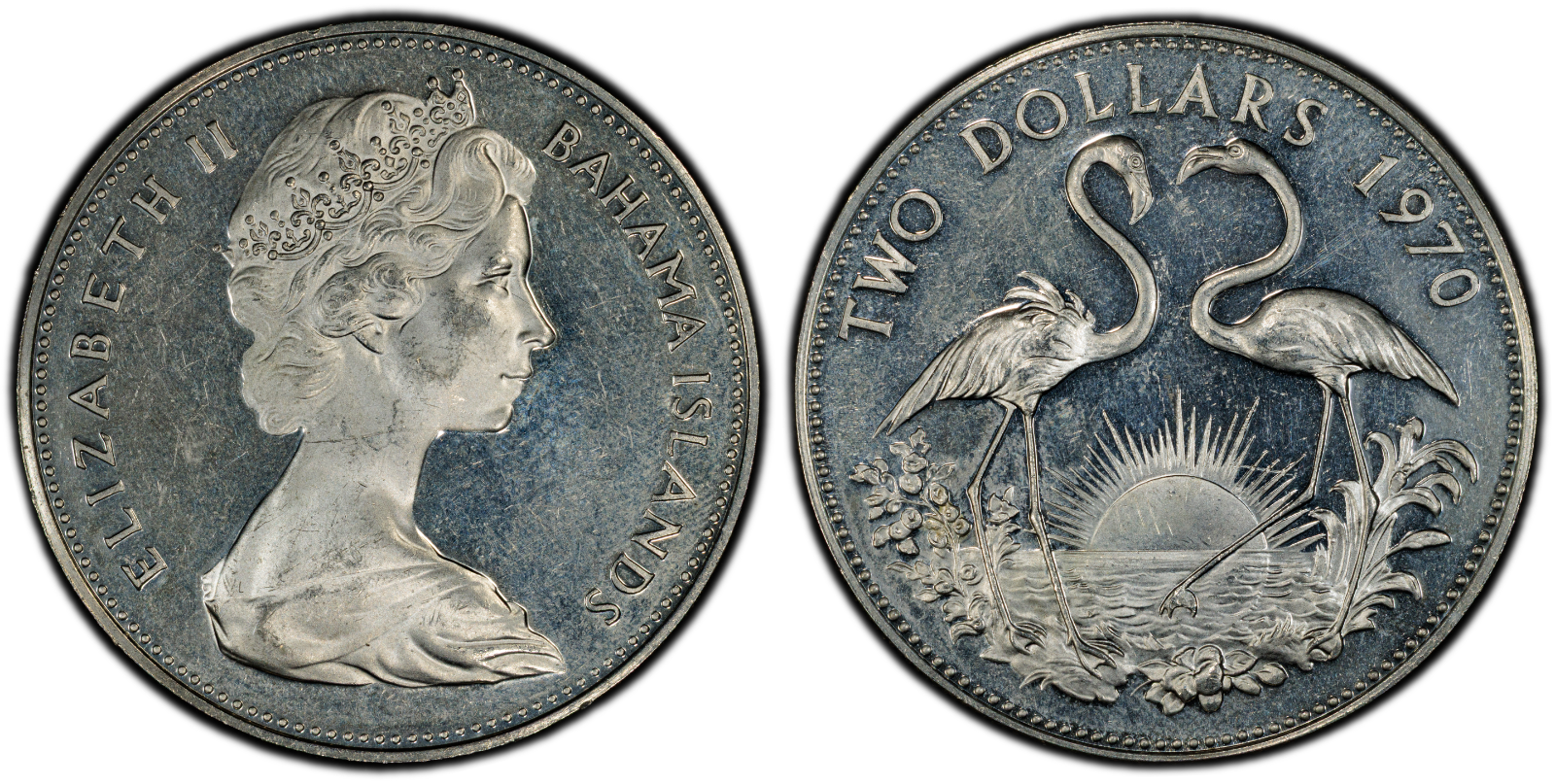 1970 $2 Bahamas Flamingos PCGS PR62CAM Cert#53076087 - Image 5