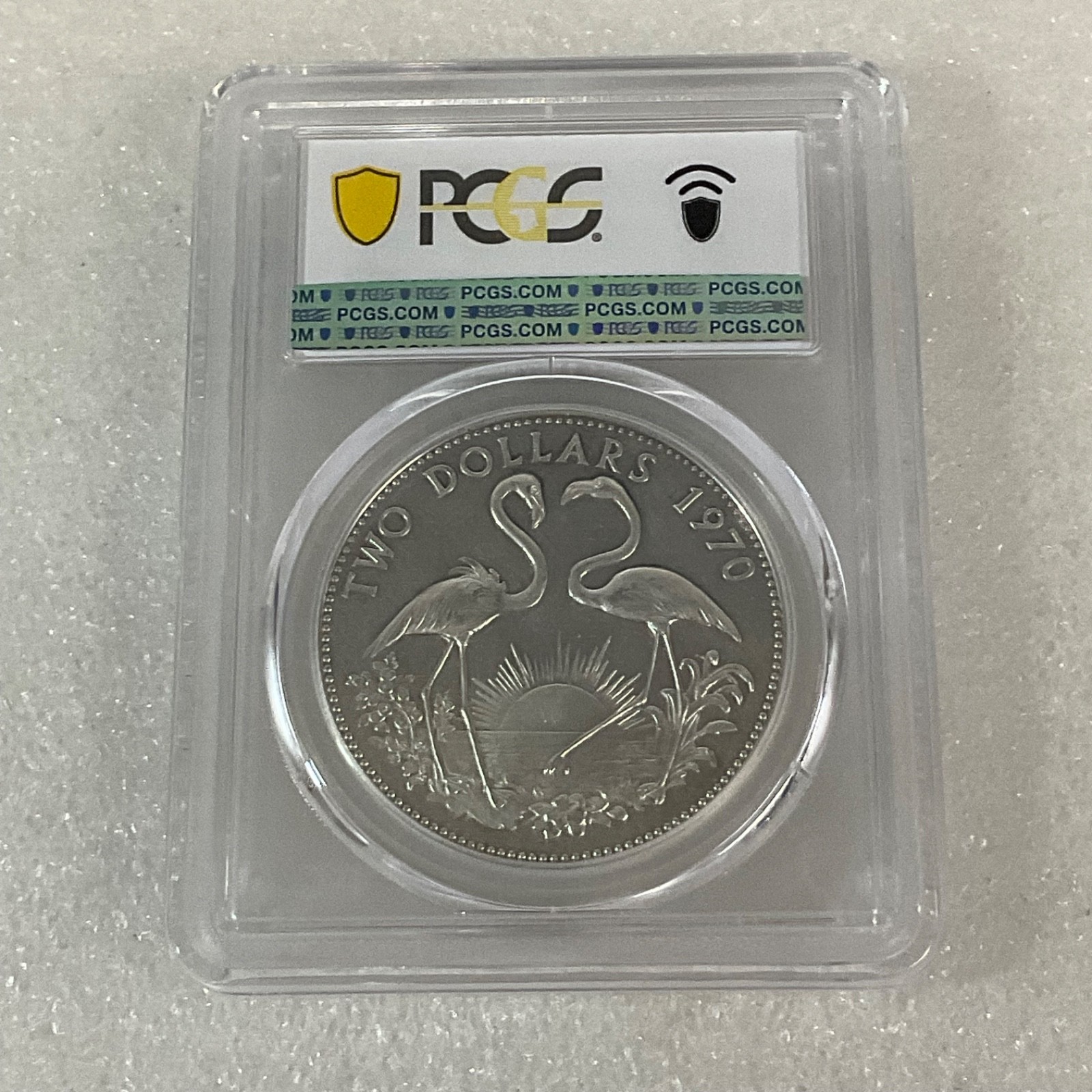 1970 $2 Bahamas Flamingos PCGS PR62CAM Cert#53076087 - Image 7