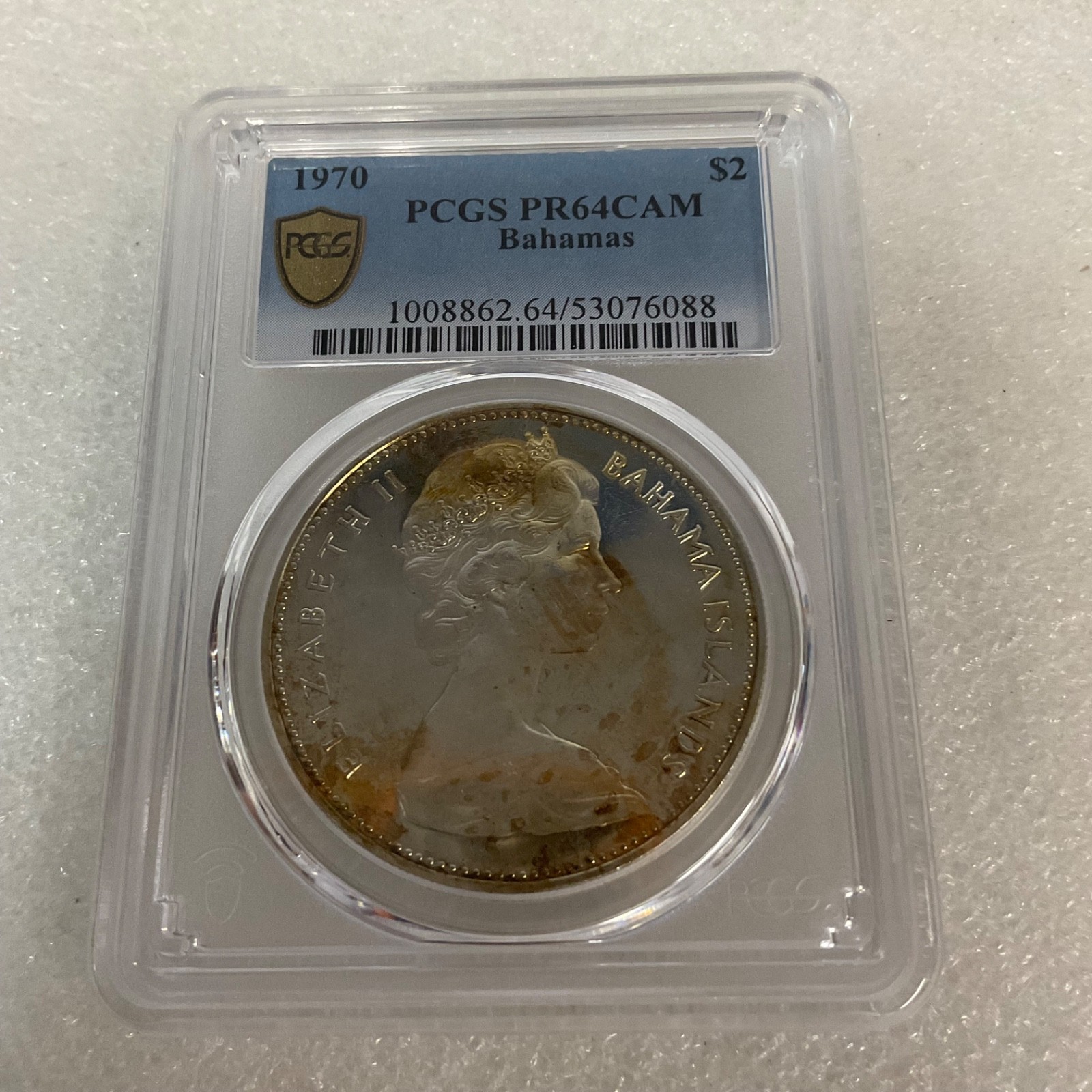 1970 $2 Bahamas Flamingos PCGS PR64CAM Toned Cert#53076088 - Image 5