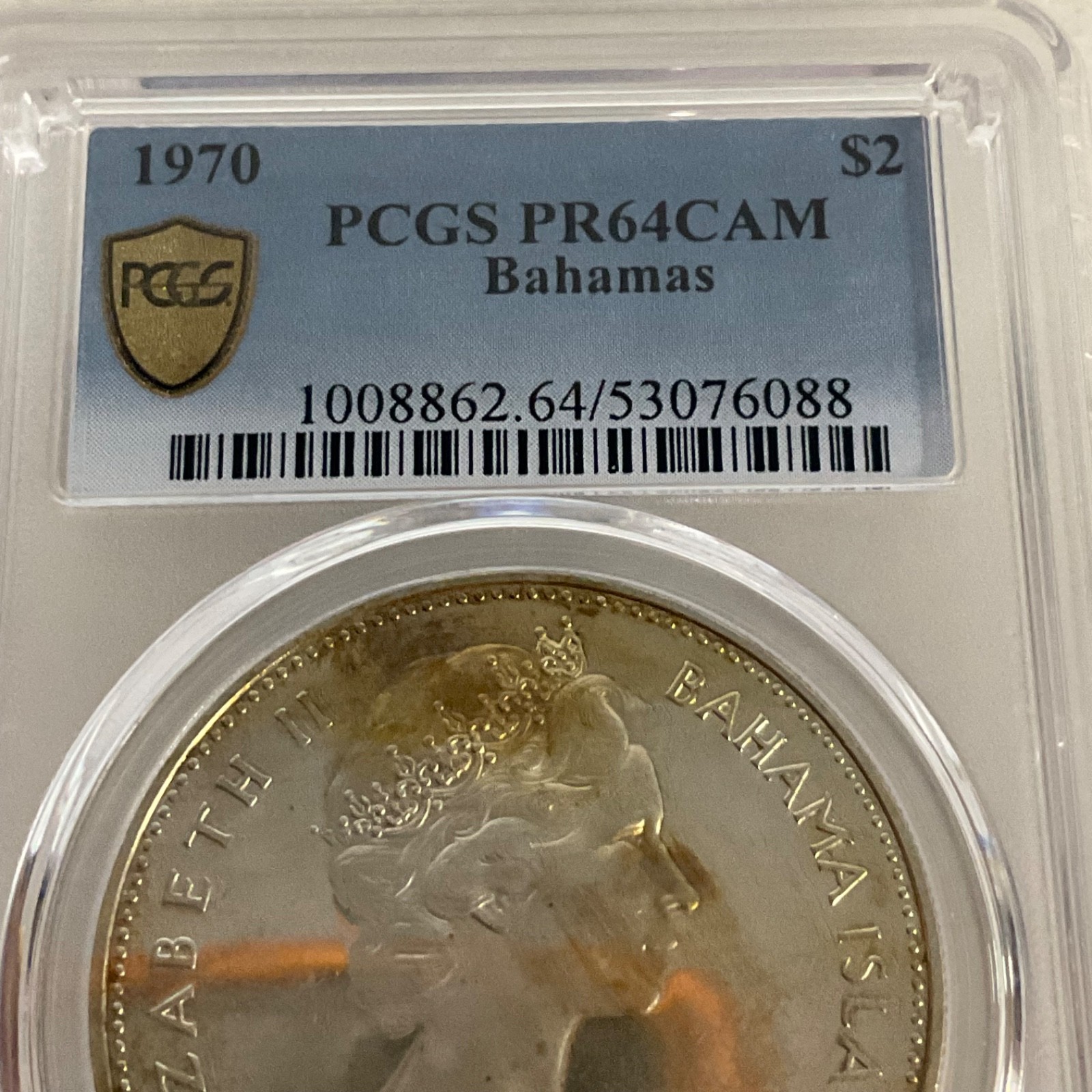 1970 $2 Bahamas Flamingos PCGS PR64CAM Toned Cert#53076088 - Image 8