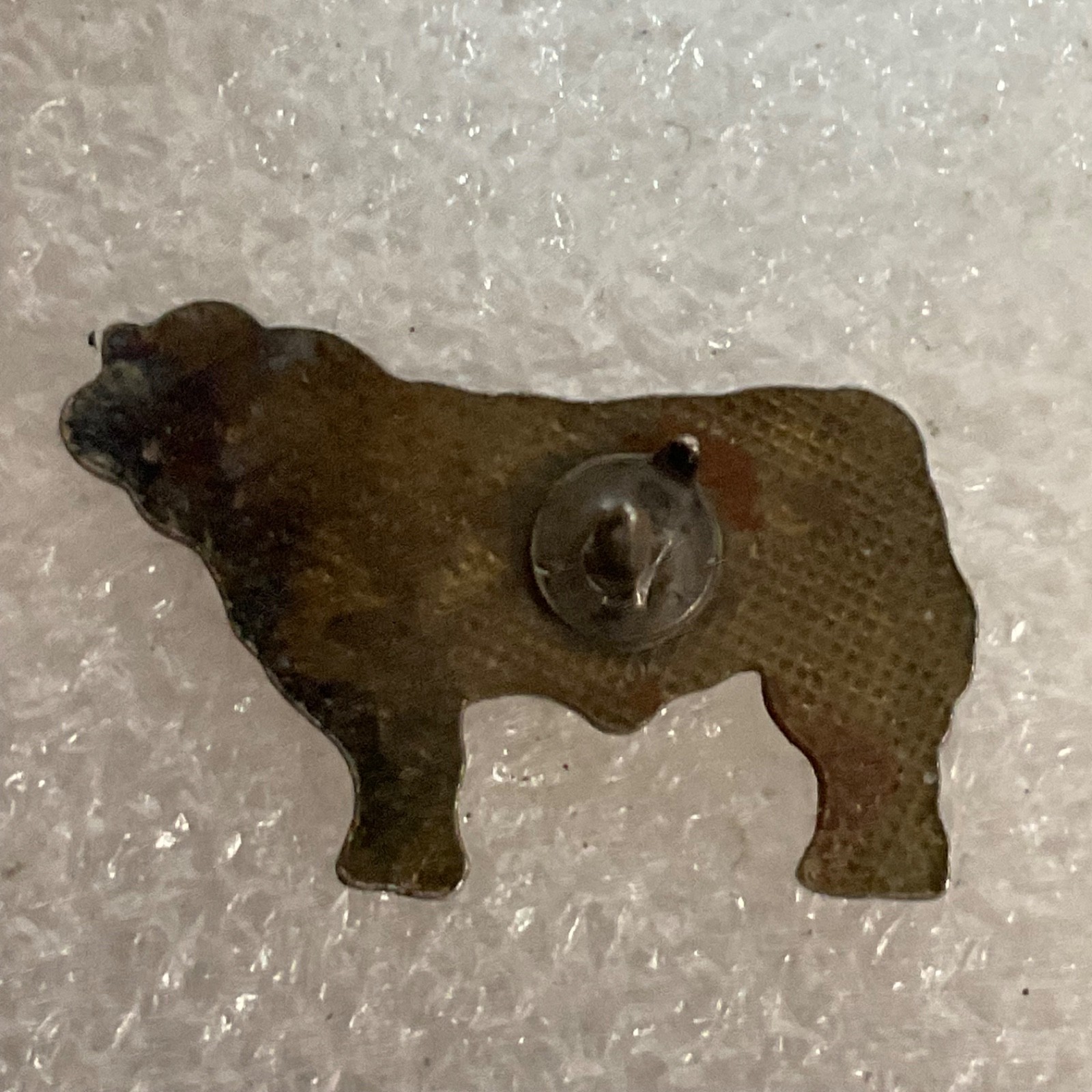Vintage Golden Brown Cow Lapel Pin 1in Enamel Metal Farm Animal Collectible - Image 2
