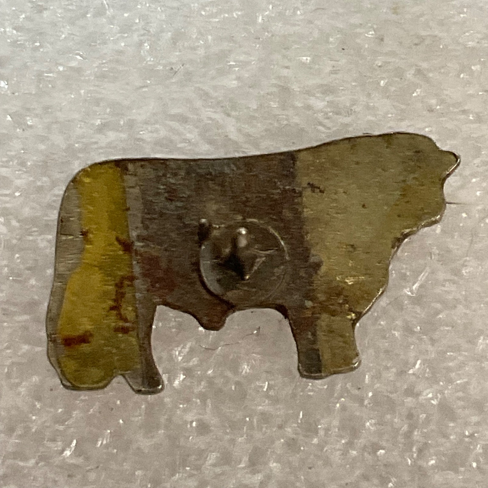 Vintage Brown Cow Pin 1in Enamel Metal Lapel Badge Farm Animal Design - Image 2