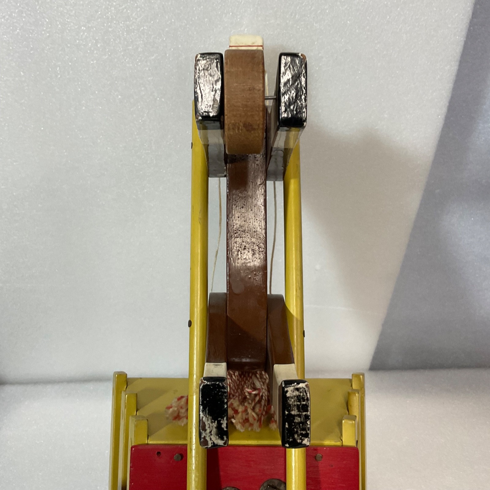 Vintage Wooden Horse Drawn Cart Toy w/ Man Driver Folk Art Hand Painted 17 - Image 18