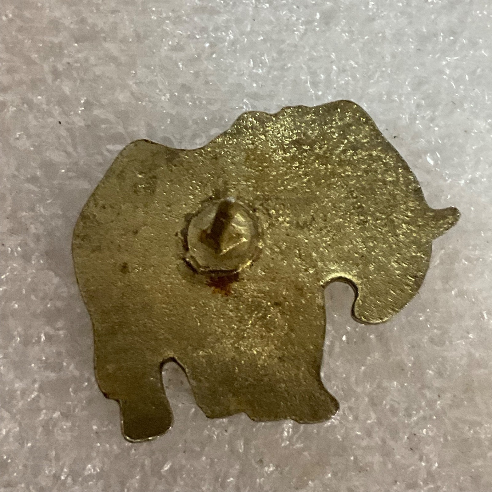 Vintage Elephant Pin Brown & Gold Tone Enamel 1in Animal Lapel Brooch - Image 2