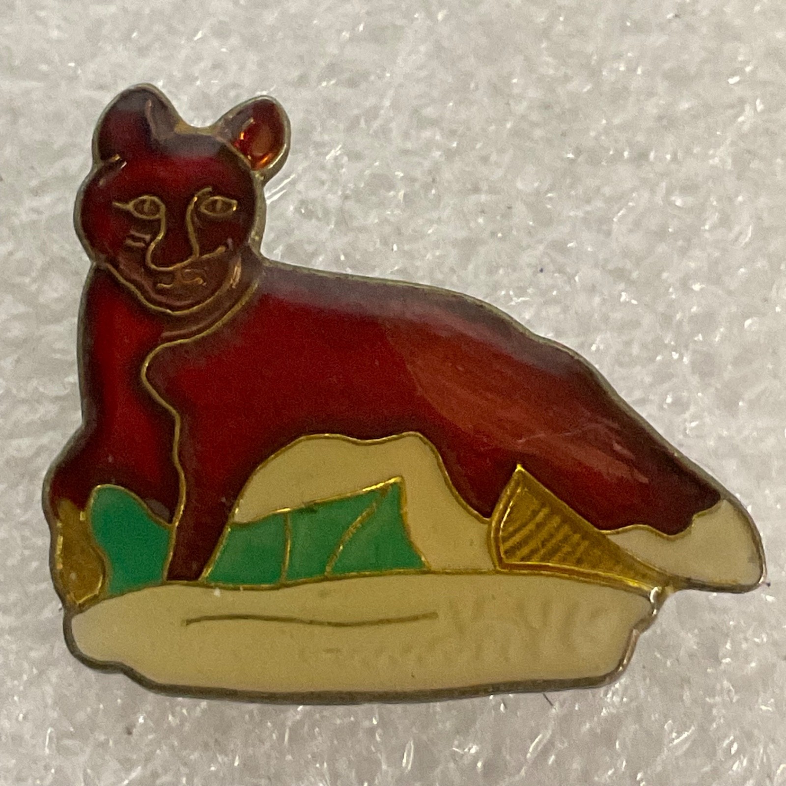 Vintage Red Fox Lapel Pin 1in Gold Tone Enamel Animal Design Wildlife Lot - Image 1