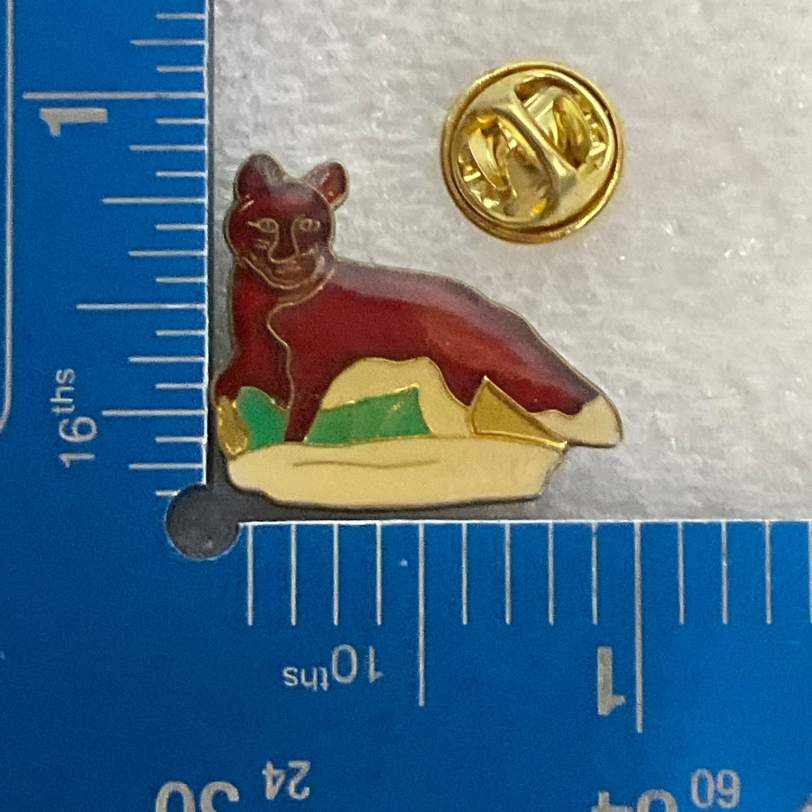 Vintage Red Fox Lapel Pin 1in Gold Tone Enamel Animal Design Wildlife Lot - Image 3