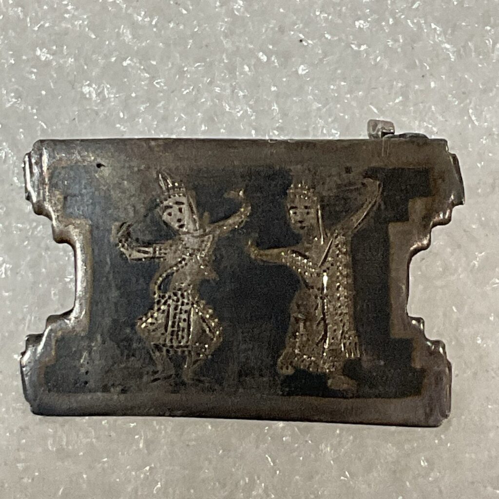 VTG Traditional Thai Dancer Silver Toned Decorative Pin Pinback - Image 1