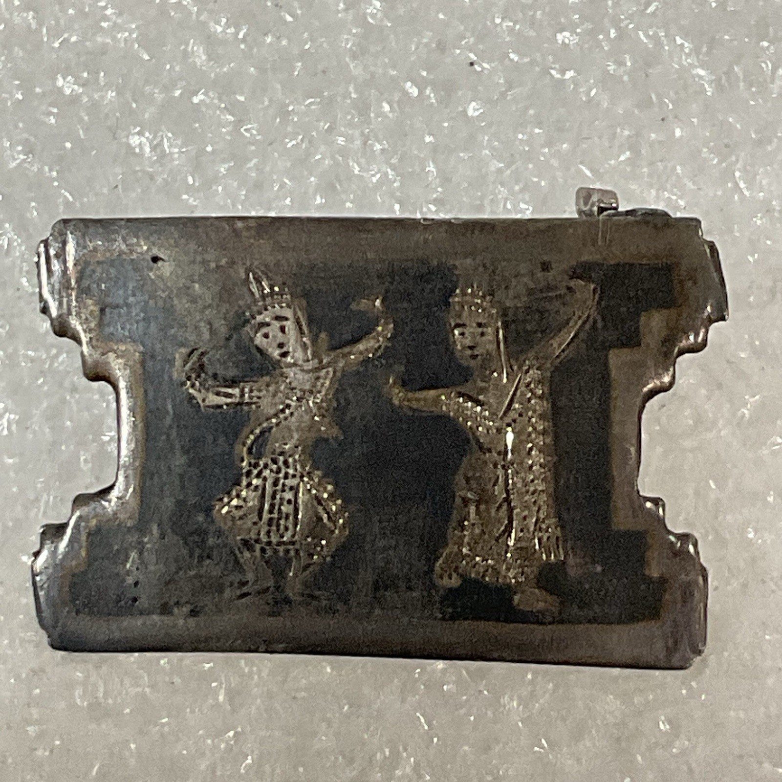 VTG Traditional Thai Dancer Silver Toned Decorative Pin Pinback - Image 1