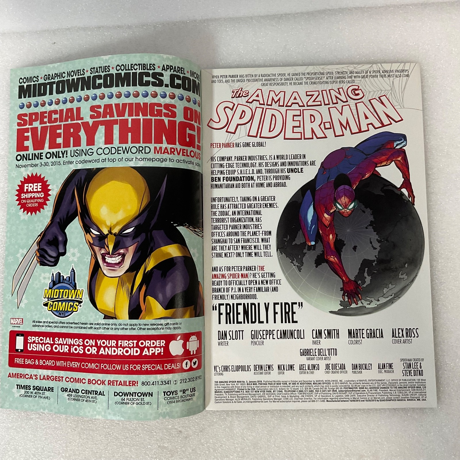 Amazing Spider-Man #3 2016 Marvel Comic Alex Ross Cover - Image 3