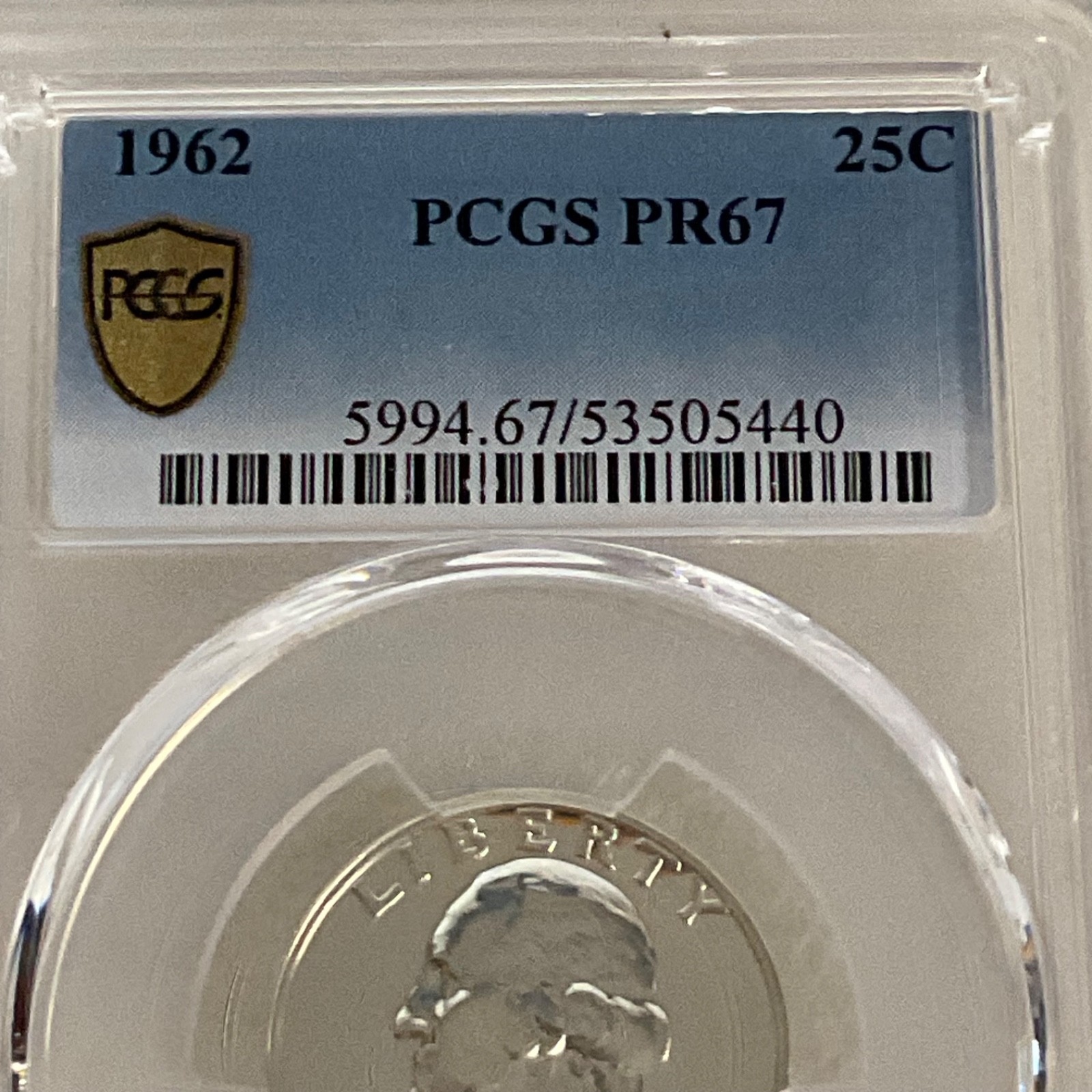 1962 25C United States Washington Quarter PCGS PR67 Cert#53505440 - Image 9