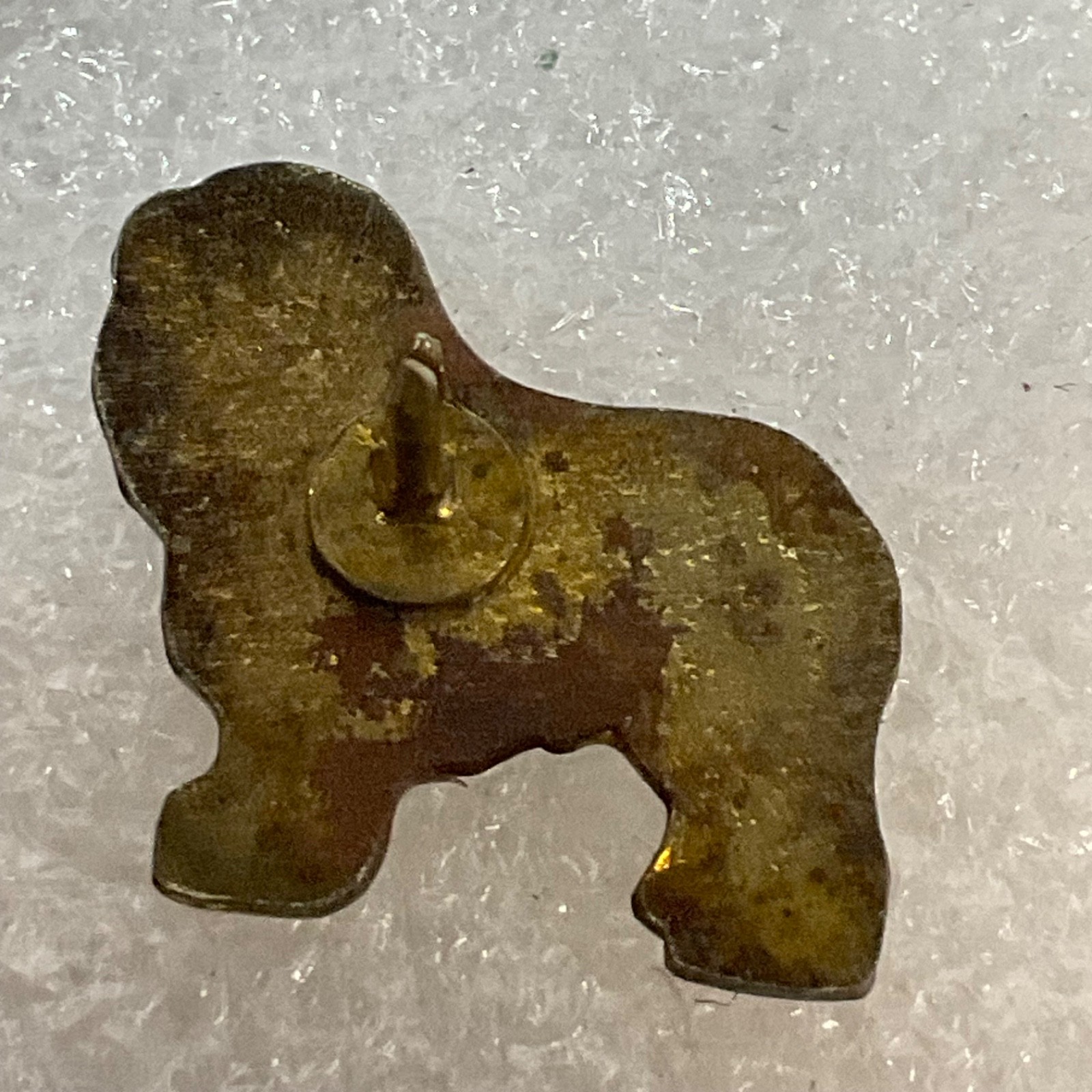 Vintage Shetland Sheepdog Lapel Pin Green Gold Tone Enamel Dog 0.75in - Image 2