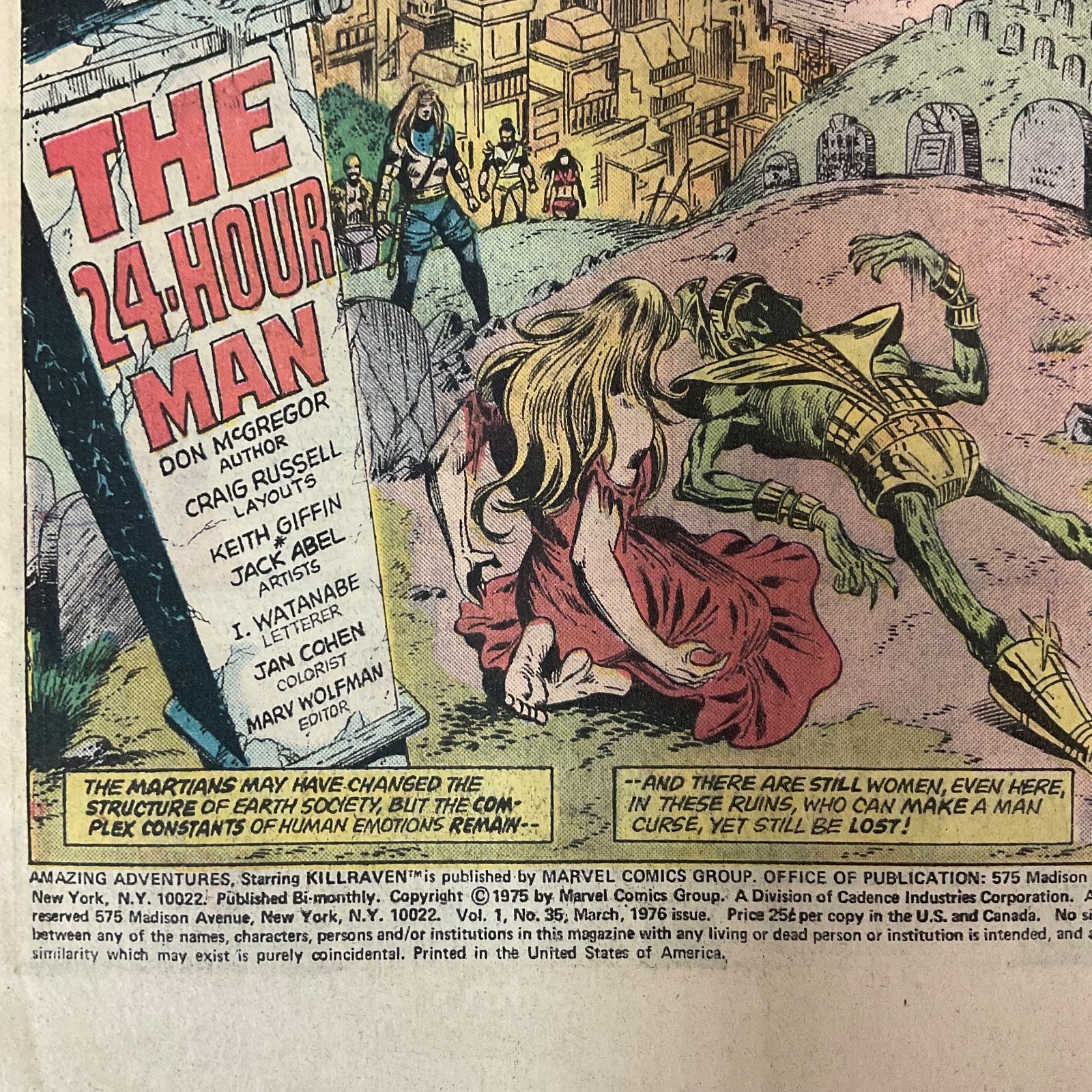 Amazing Adventures #35 War of the Worlds Killraven Marvel 1976 Comic - Image 4