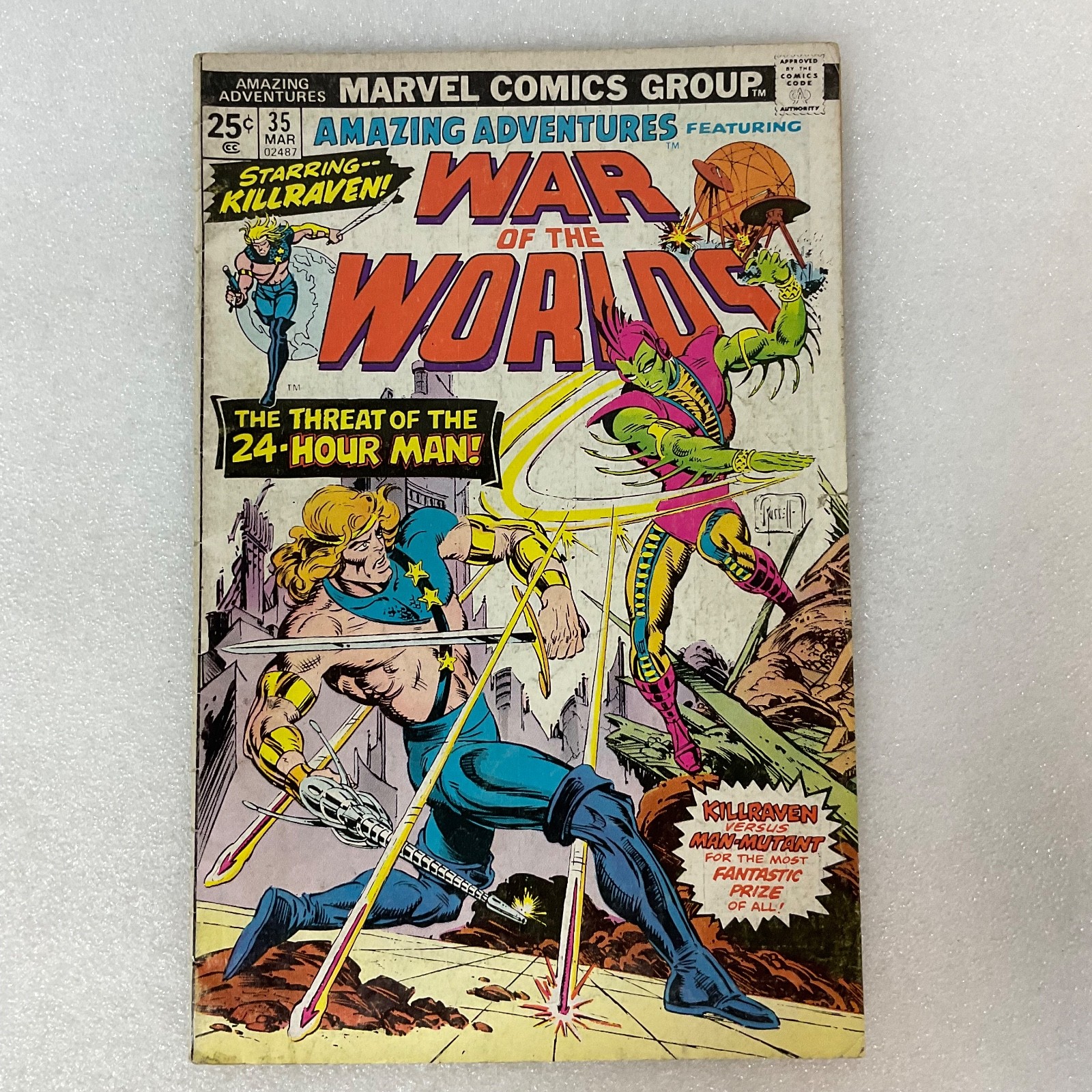Amazing Adventures #35 War of the Worlds Killraven Marvel 1976 Comic - Image 1