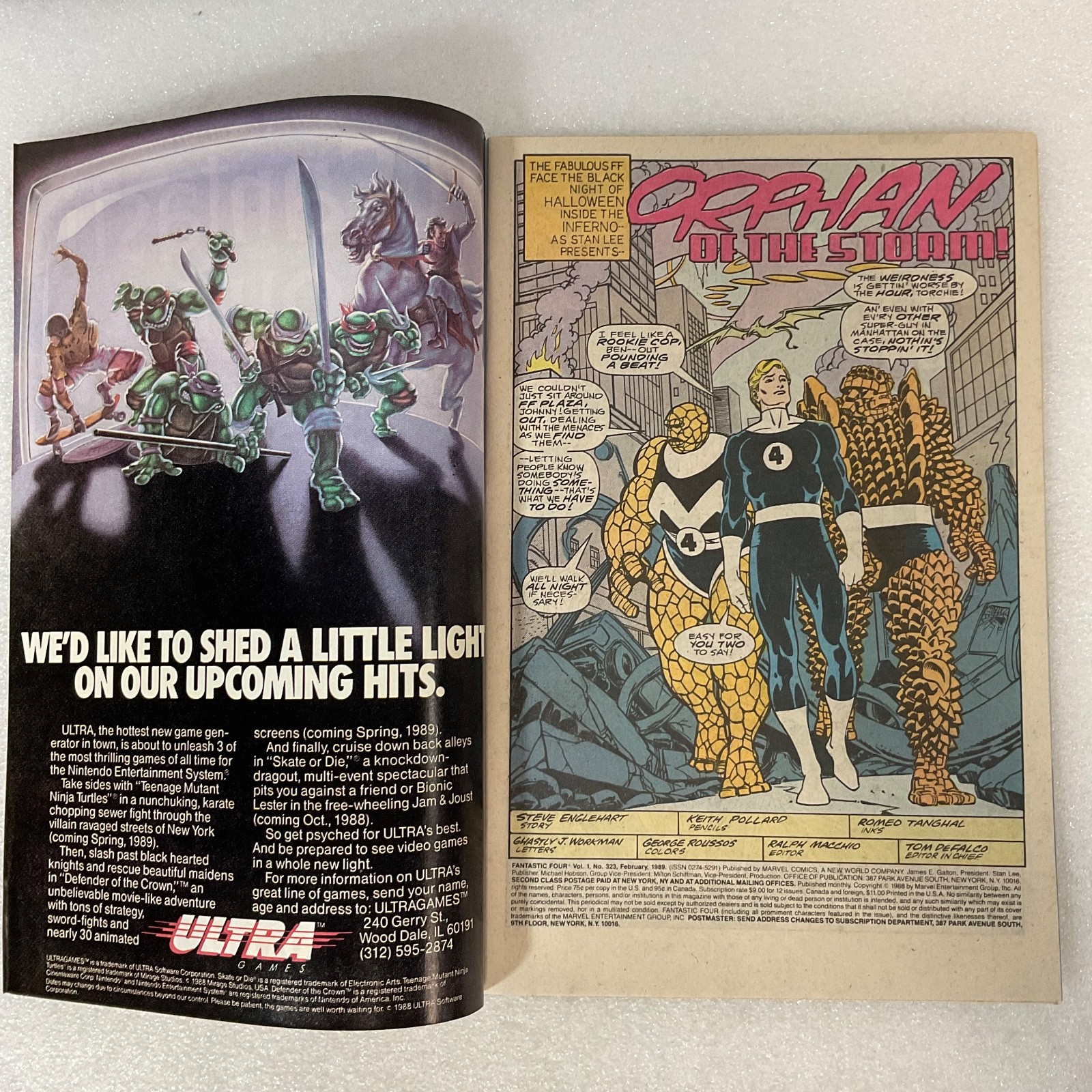 Fantastic Four #322 1989 Marvel Comic Human Torch Battles Graviton - Image 3