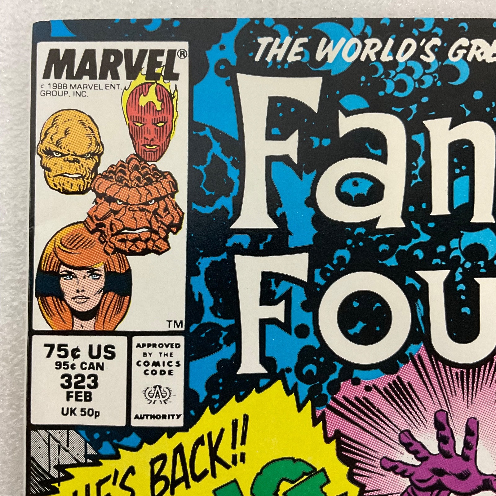 Fantastic Four #322 1989 Marvel Comic Human Torch Battles Graviton - Image 5