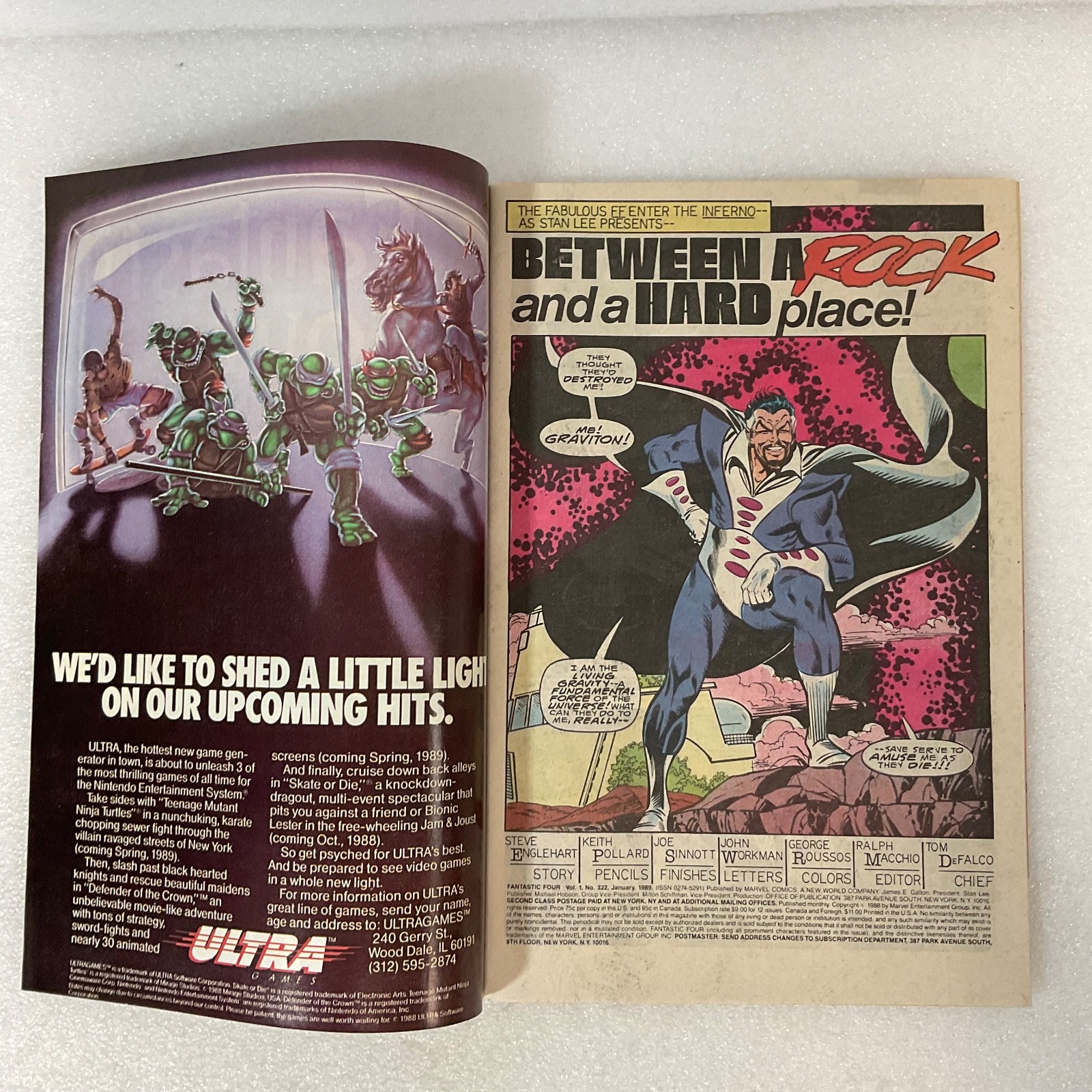 Fantastic Four #322 Marvel 1989 Human Torch vs Graviton Comic Book - Image 3