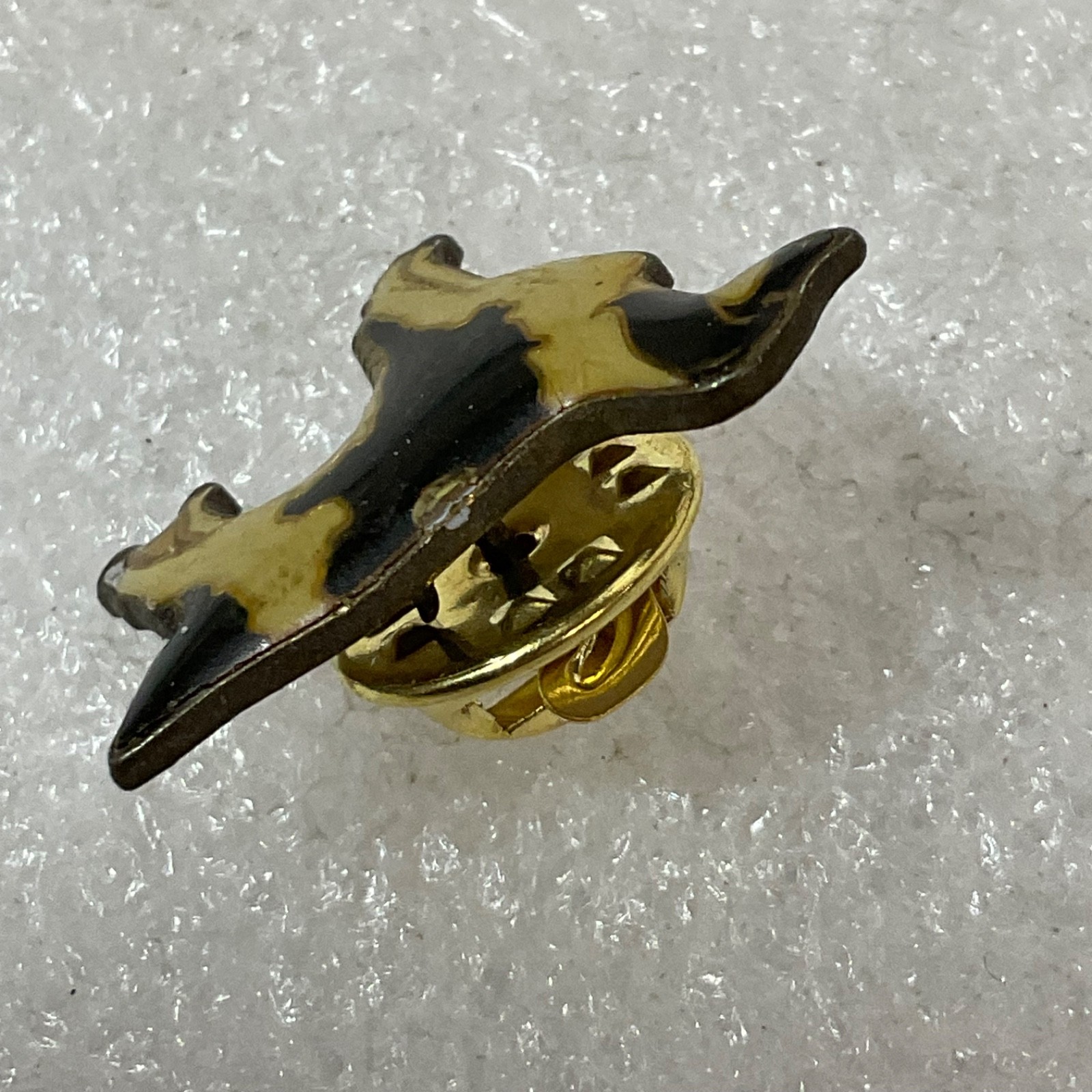Vintage English Setter Dog Pin Black Gold Enamel Lapel Brooch 1in 1.08g - Image 5