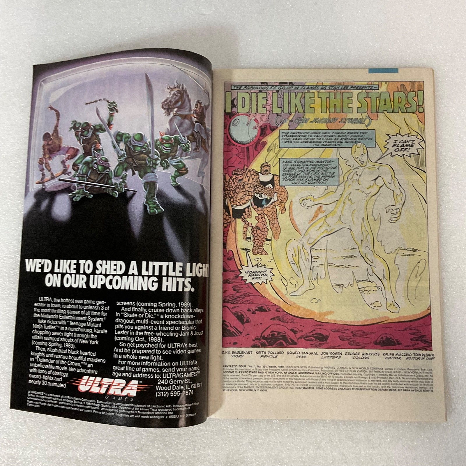 Fantastic Four #324 1989 Marvel Comic Kang Appearance Copper Age 10.25in - Image 3