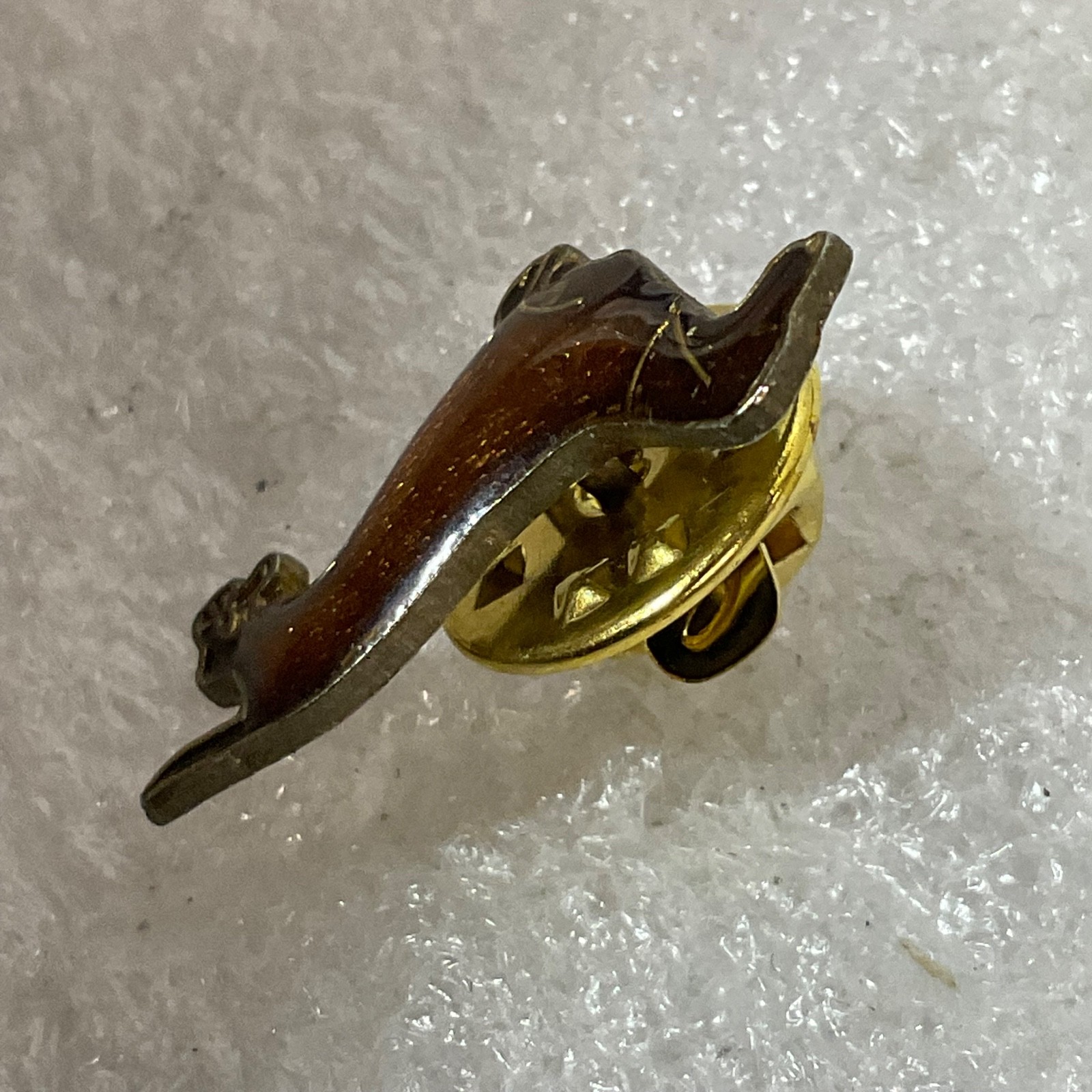 Vintage Dachshund Dog Lapel Pin Brown Enamel Gold Tone 0.75in Cute Weiner Dog - Image 5